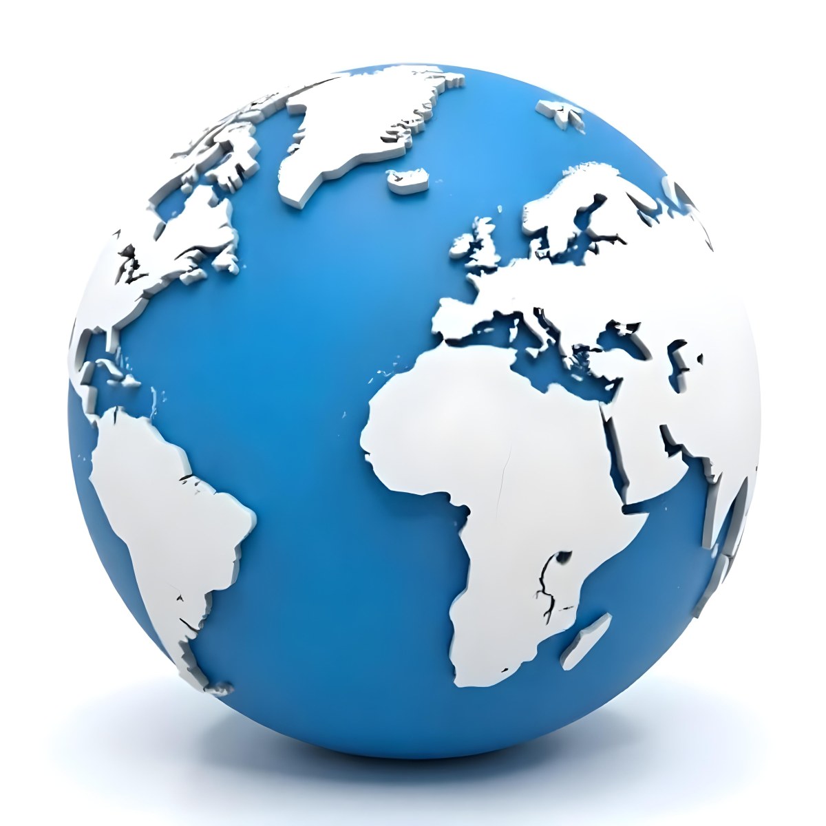 A Blue And White Globe With Visible Continents Including Africa Europe And Parts Of Asia Set Against A Plain White Background 13 0961