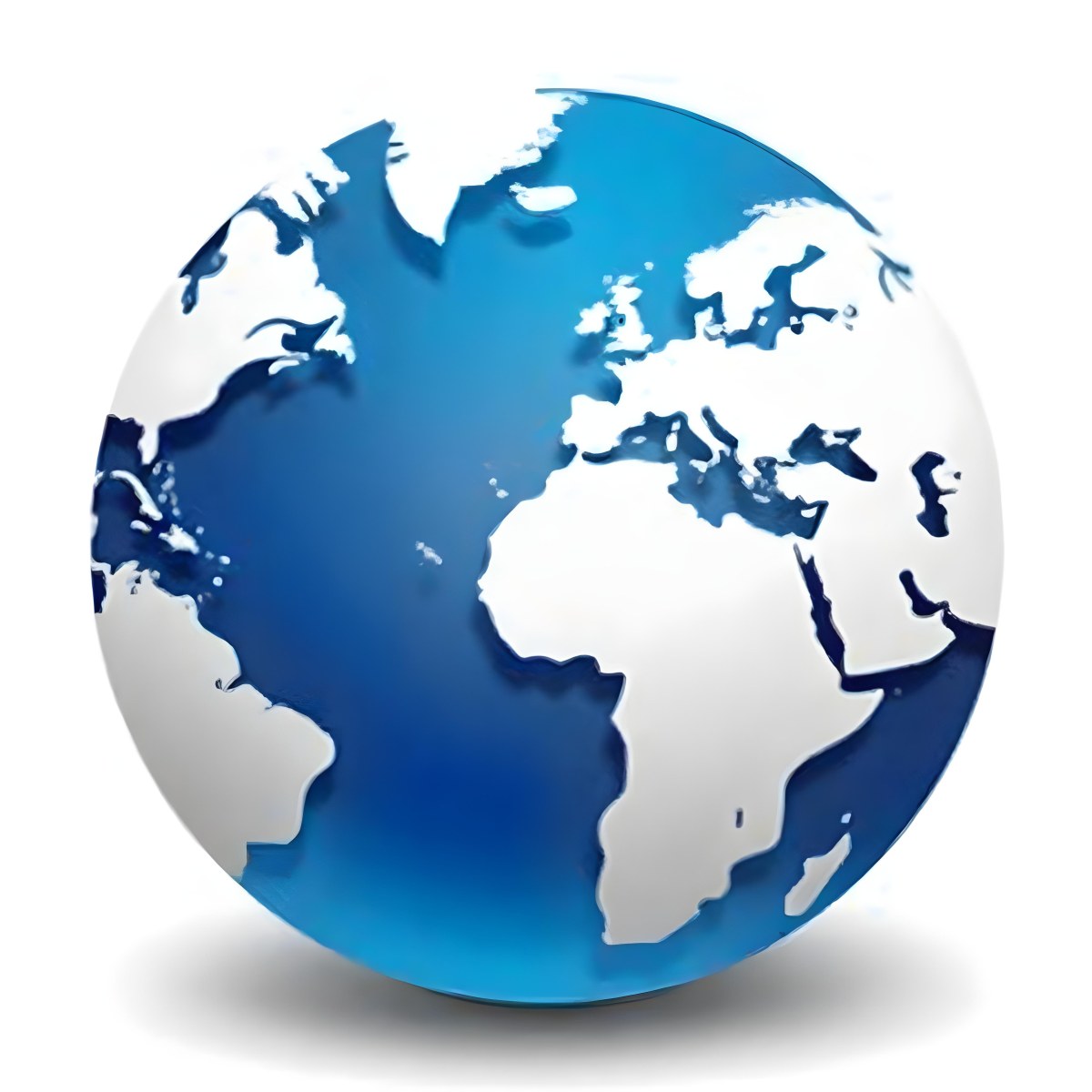 A Blue And White Globe With Visible Continents Including Africa Europe And Parts Of Asia Set Against A Plain White Background 26 973c