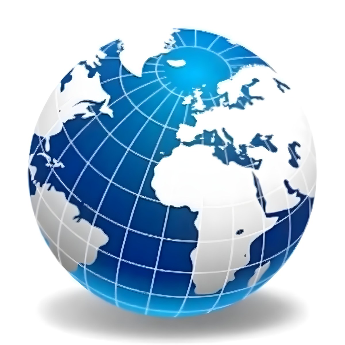 A Blue And White Globe With Visible Continents Including Africa Europe And Parts Of Asia Set Against A Plain White Background 4 729b