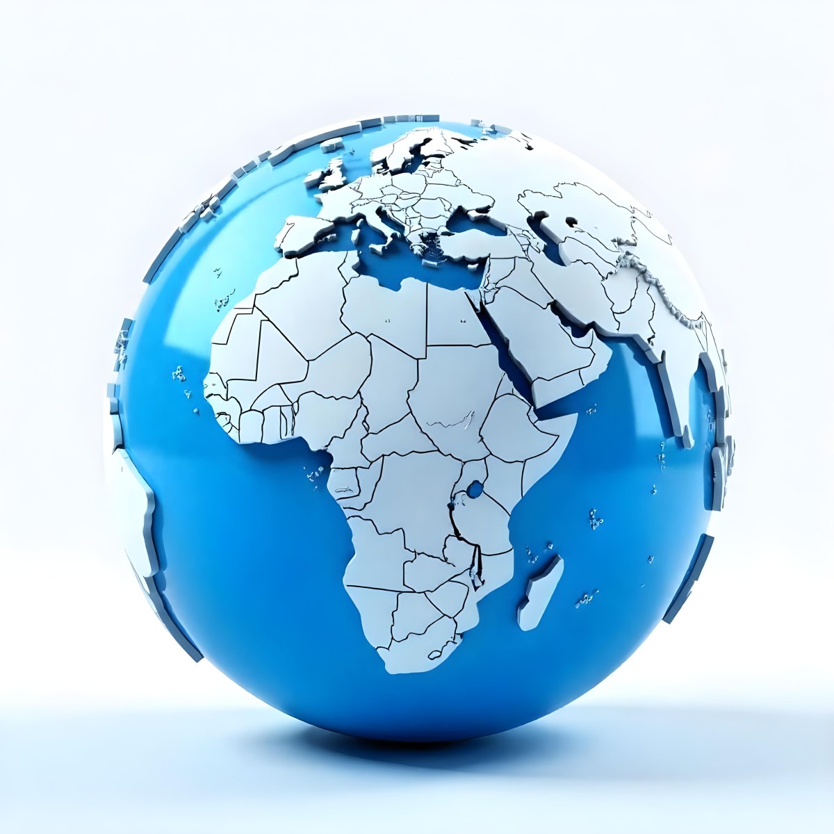 A Blue And White Globe With Visible Continents Including Africa Europe And Parts Of Asia Set Against A Plain White Background 5 A20e
