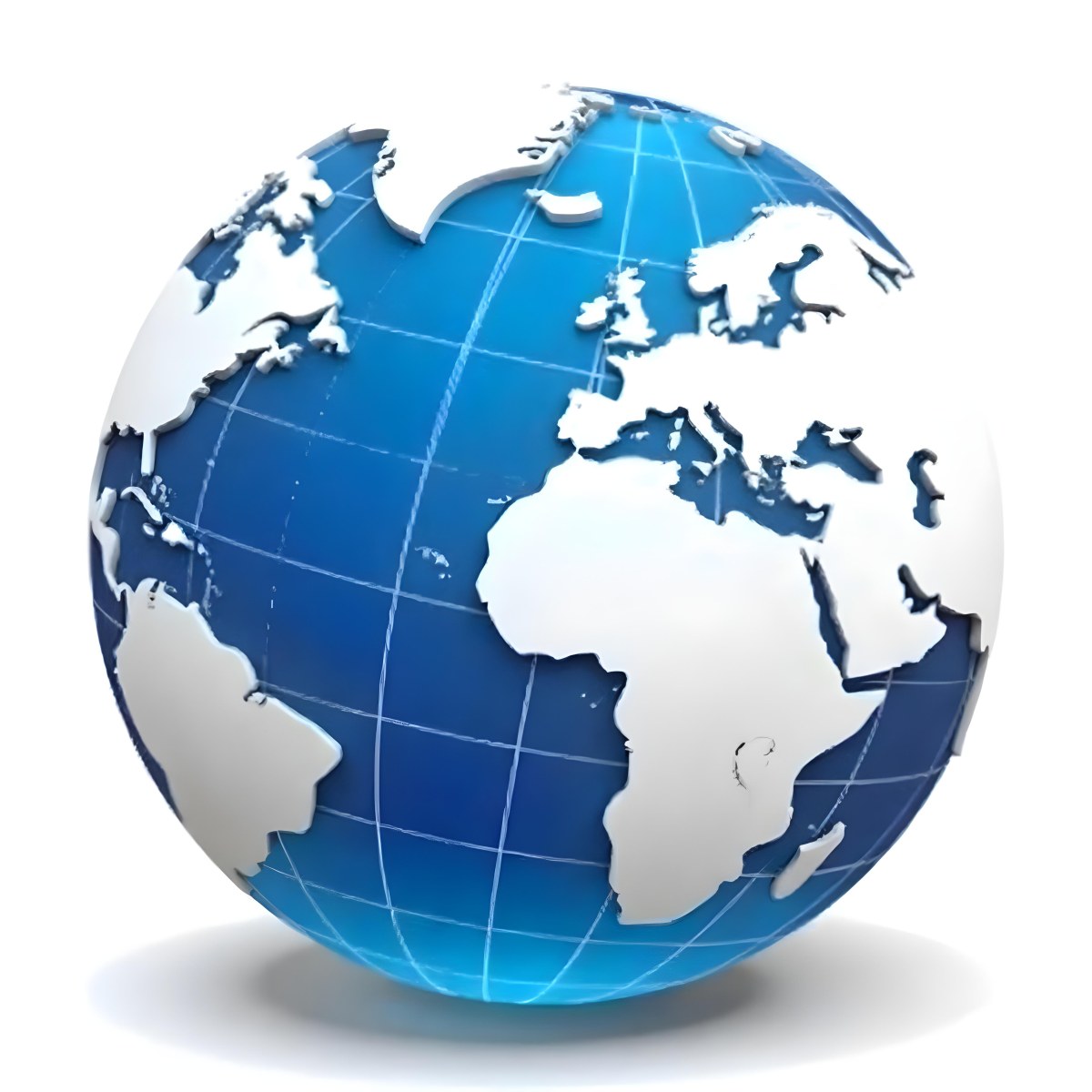 A Blue And White Globe With Visible Continents Including Africa Europe And Parts Of Asia Set Against A Plain White Background 6 D198
