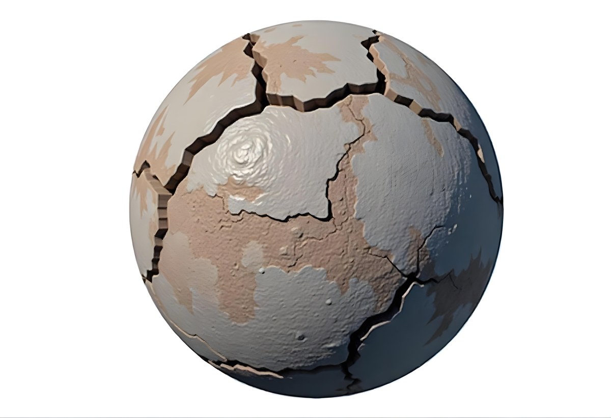 A Cracked Planet With A Dry Barren Surface Deep Fissures And Crevices Desolate Landscape Isolated On A White Background Global Environmental Issues 11 2bf4