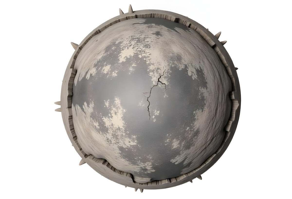A Cracked Planet With A Dry Barren Surface Deep Fissures And Crevices Desolate Landscape Isolated On A White Background Global Environmental Issues 13 820d