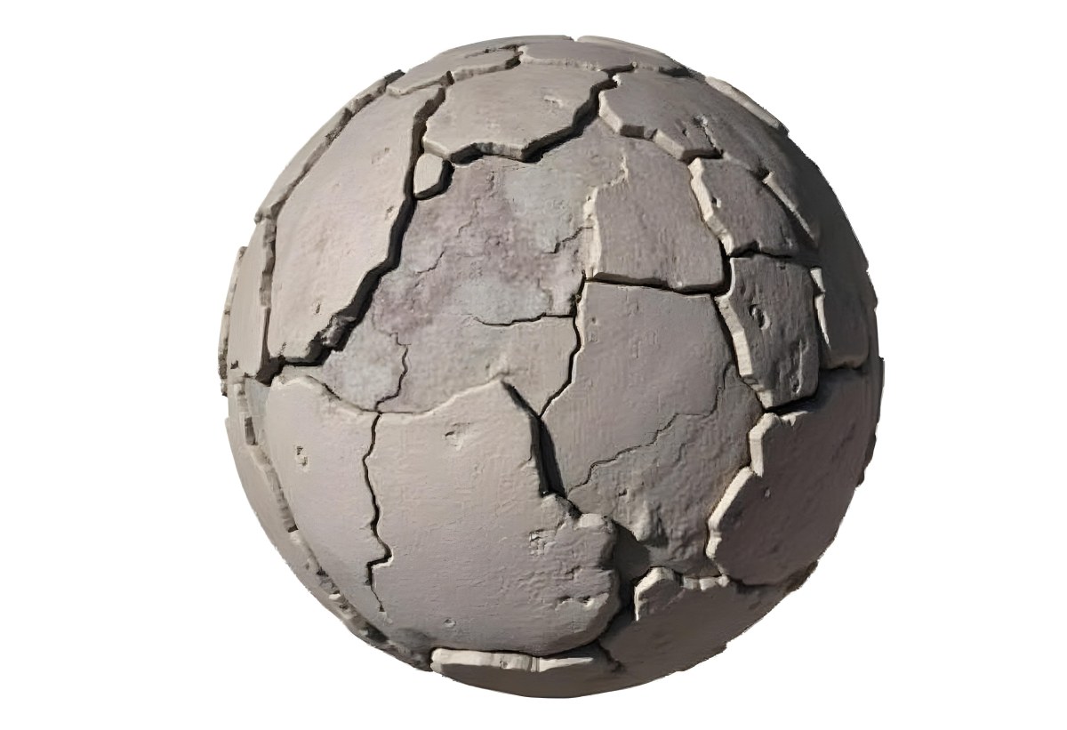 A Cracked Planet With A Dry Barren Surface Deep Fissures And Crevices Desolate Landscape Isolated On A White Background Global Environmental Issues 14 3ae5