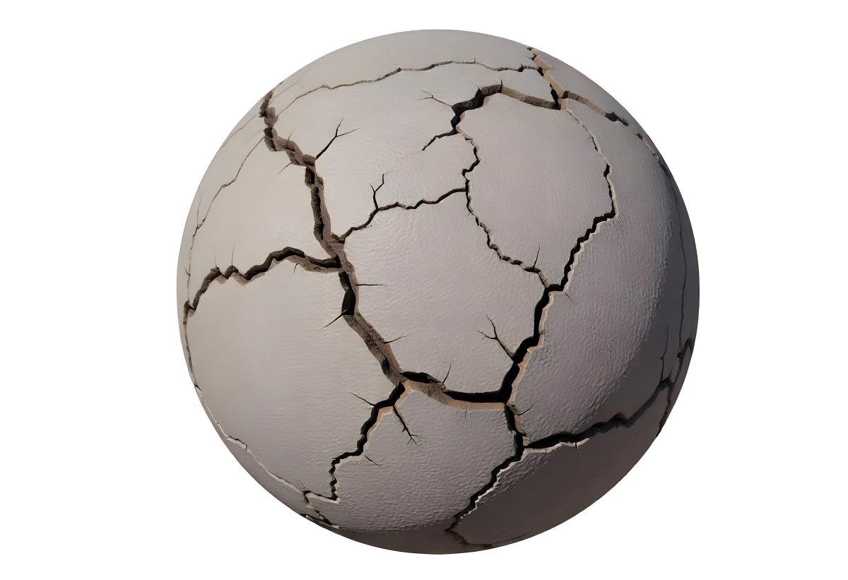 A Cracked Planet With A Dry Barren Surface Deep Fissures And Crevices Desolate Landscape Isolated On A White Background Global Environmental Issues 15 50cc