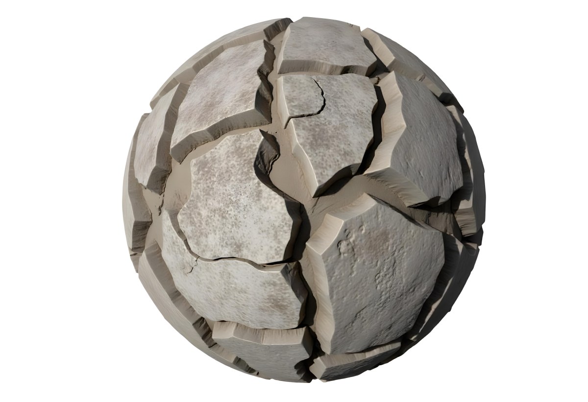 A Cracked Planet With A Dry Barren Surface Deep Fissures And Crevices Desolate Landscape Isolated On A White Background Global Environmental Issues 16 B809