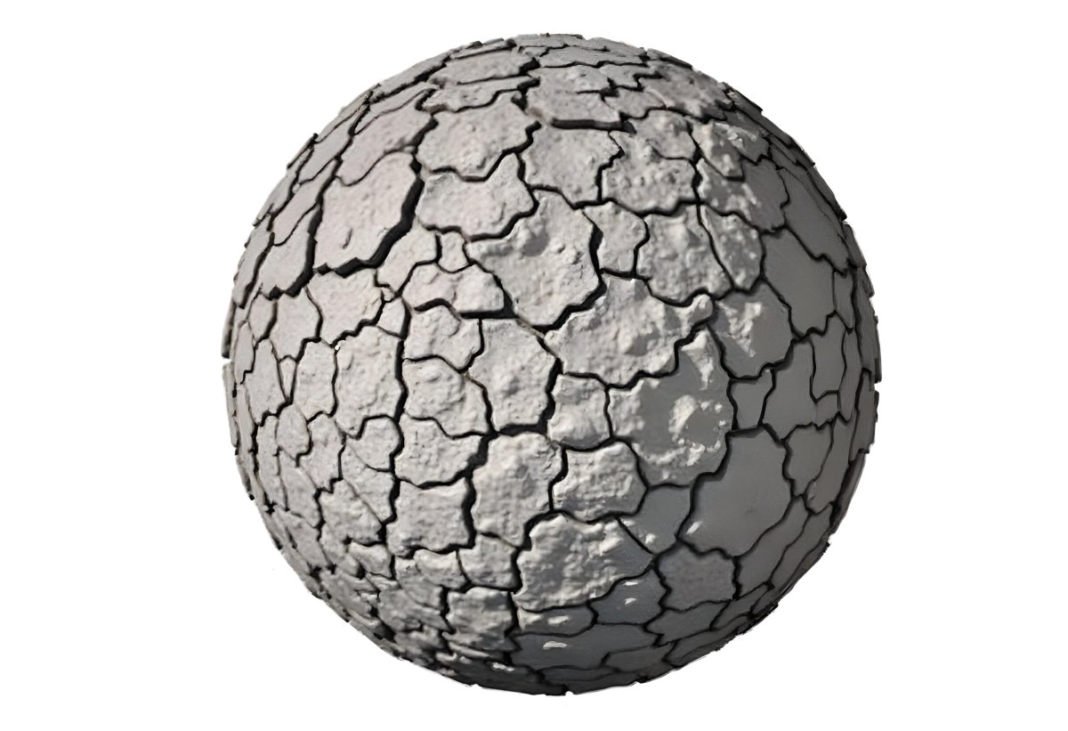 A Cracked Planet With A Dry Barren Surface Deep Fissures And Crevices Desolate Landscape Isolated On A White Background Global Environmental Issues 5 Bc77