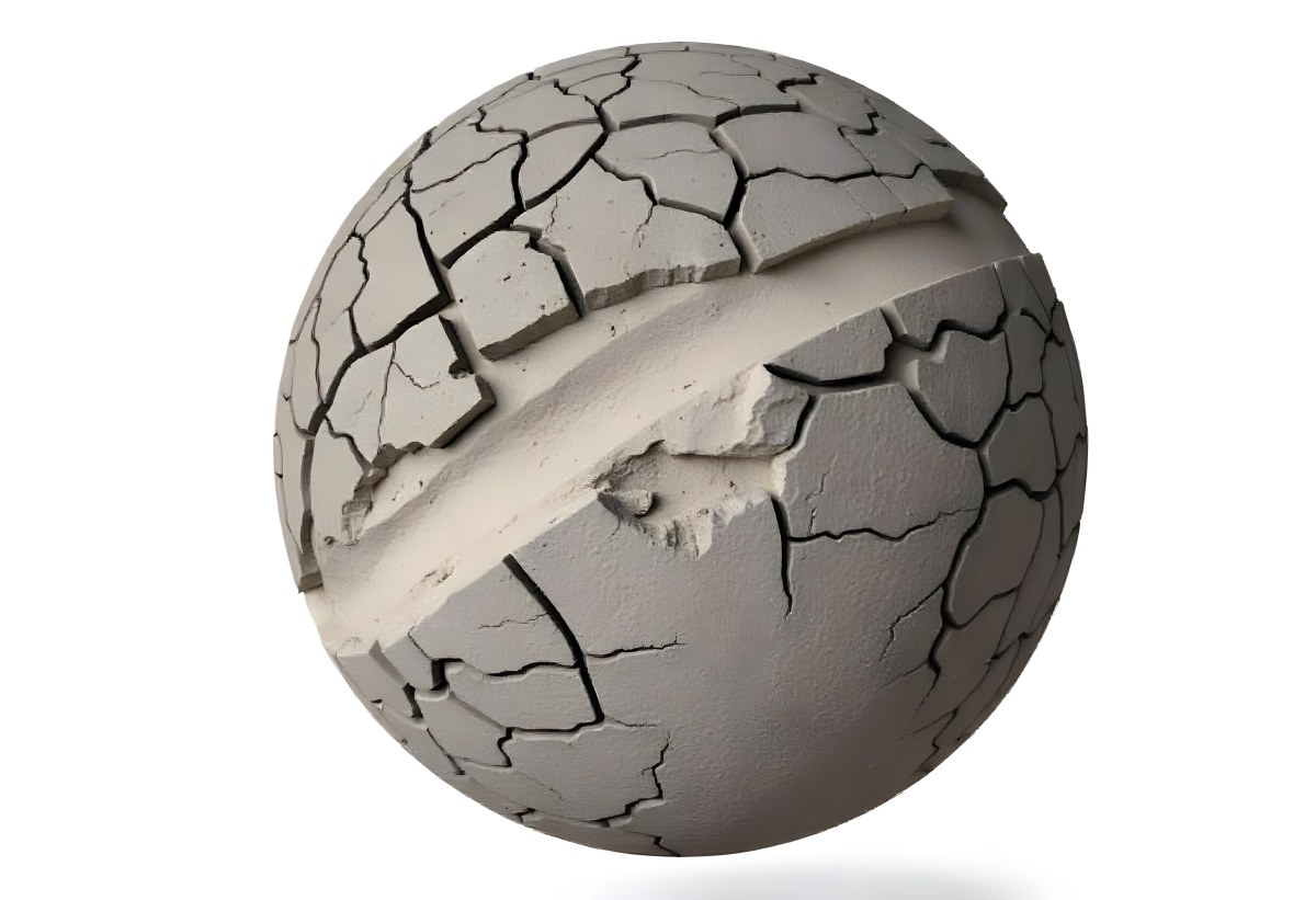 A Cracked Planet With A Dry Barren Surface Deep Fissures And Crevices Desolate Landscape Isolated On A White Background Global Environmental Issues 6 89c2