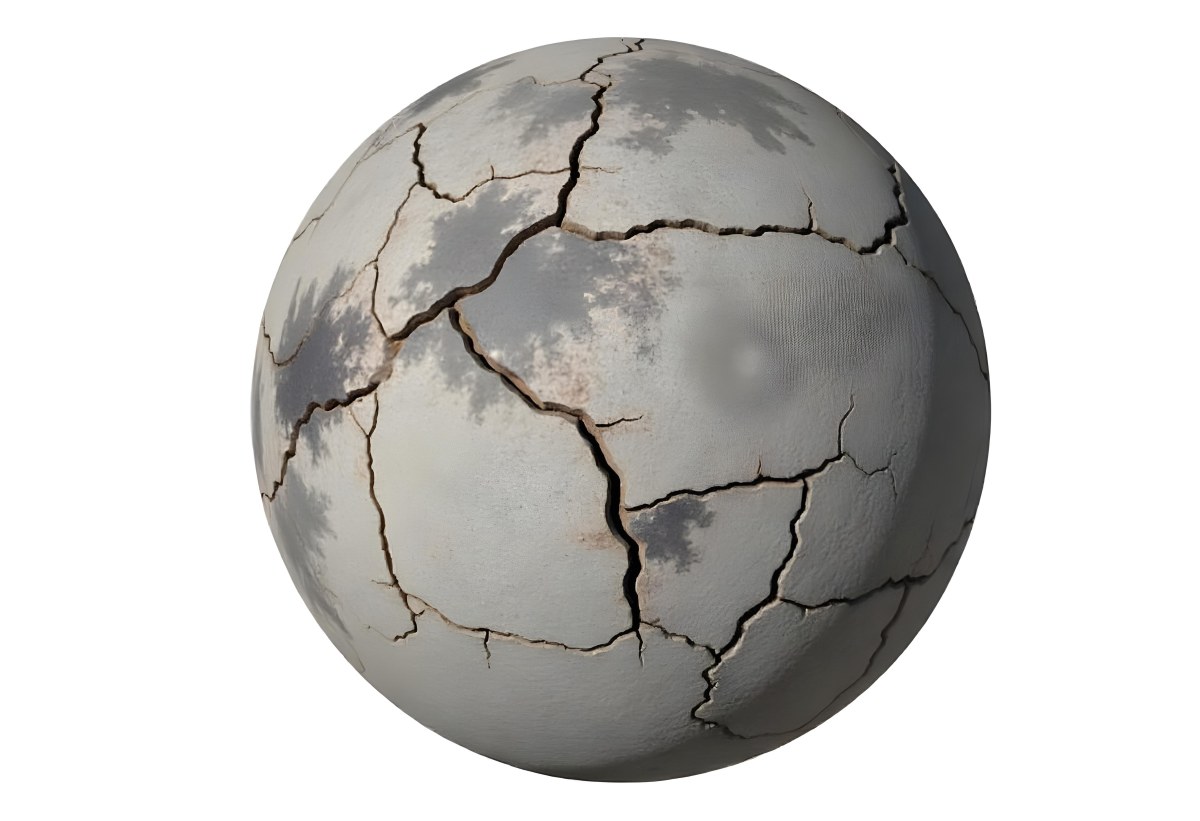 A Cracked Planet With A Dry Barren Surface Deep Fissures And Crevices Desolate Landscape Isolated On A White Background Global Environmental Issues 8 C0a7