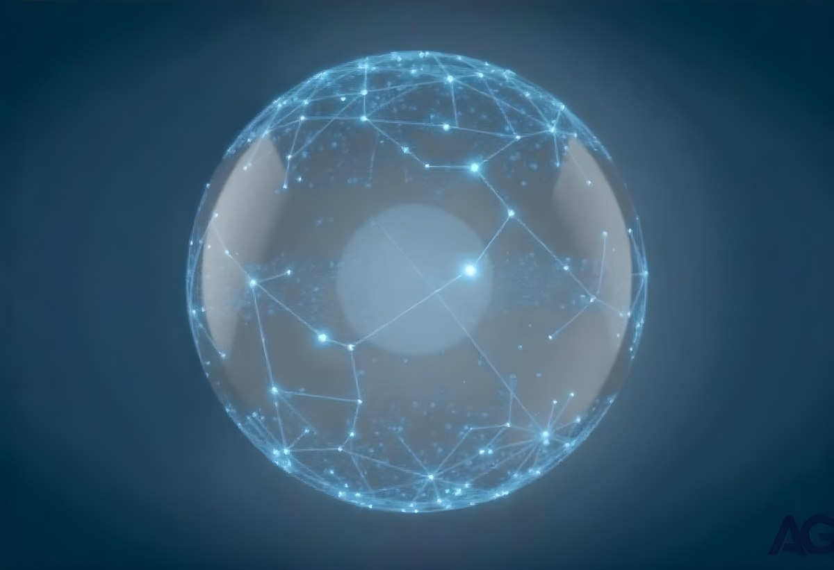 A Glowing Sphere With A Network Of Interconnected Lines And Dots Creating A Futuristic And Technological Aesthetic On A Dark Blue Background 21 4034