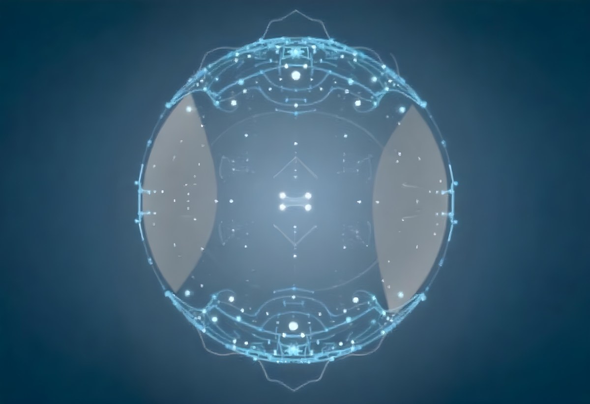 A Glowing Sphere With A Network Of Interconnected Lines And Dots Creating A Futuristic And Technological Aesthetic On A Dark Blue Background 26 35ec