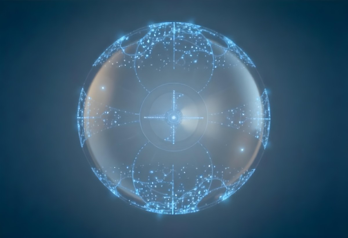 A Glowing Sphere With A Network Of Interconnected Lines And Dots Creating A Futuristic And Technological Aesthetic On A Dark Blue Background 27 16ab