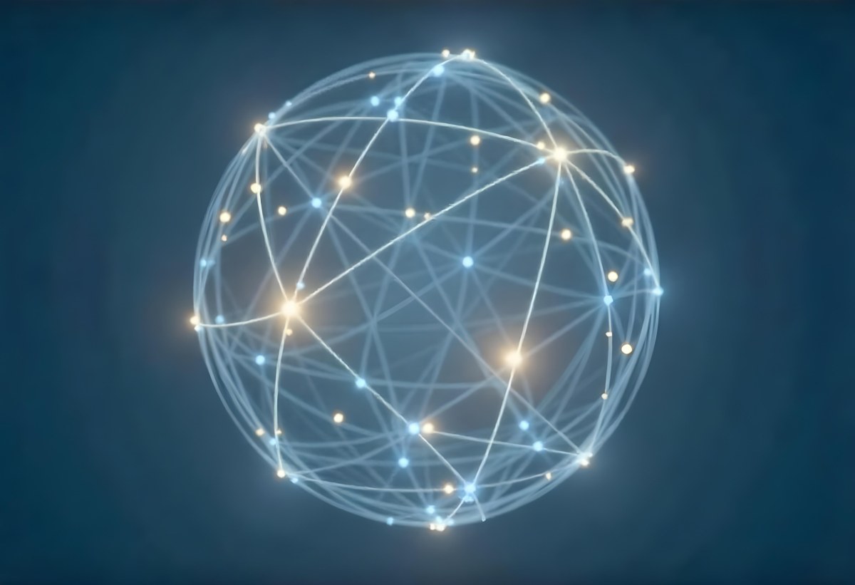 A Glowing Sphere With A Network Of Interconnected Lines And Dots Creating A Futuristic And Technological Aesthetic On A Dark Blue Background 29 35f5