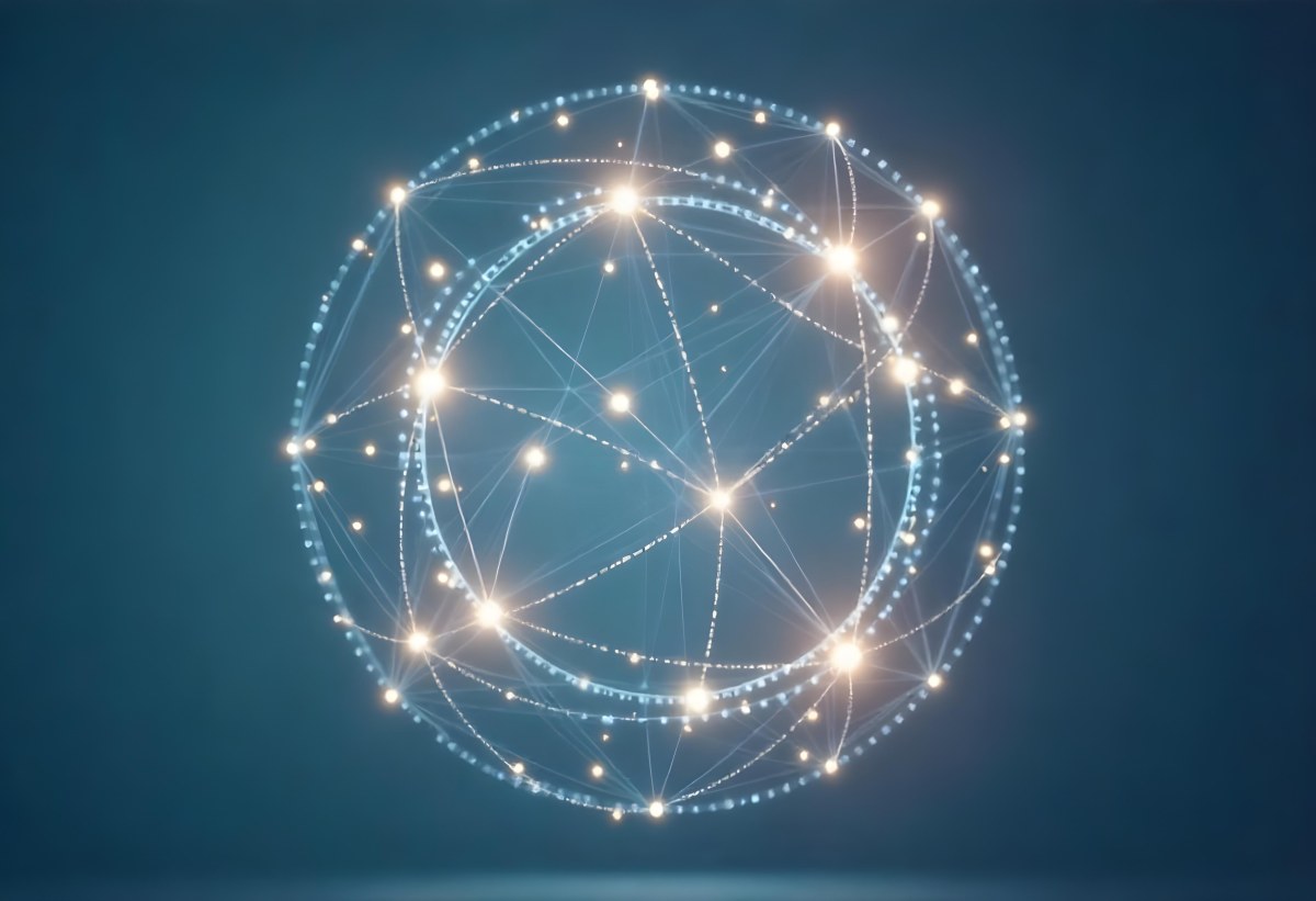A Glowing Sphere With A Network Of Interconnected Lines And Dots Creating A Futuristic And Technological Aesthetic On A Dark Blue Background 5 8844