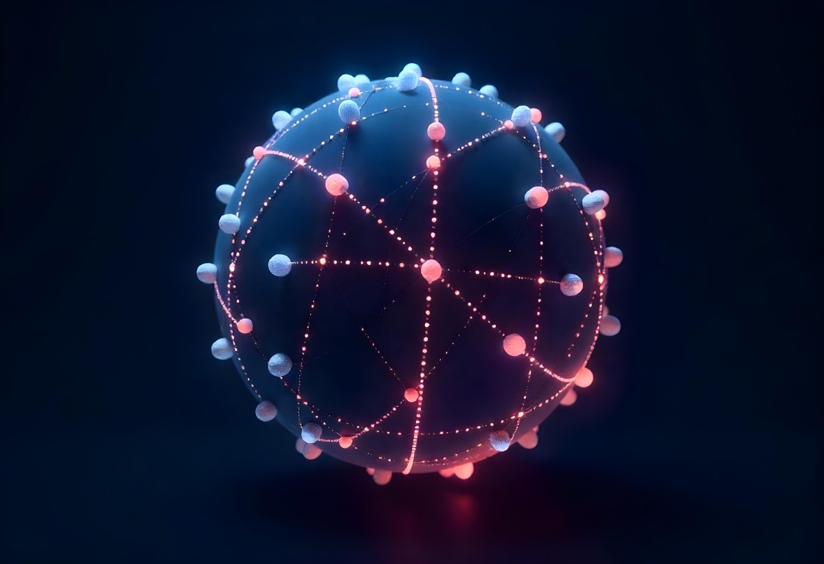A Glowing Sphere With A Network Of Interconnected Lines And Dots Creating A Futuristic And Technological Aesthetic On A Dark Blue Background 8 50e0