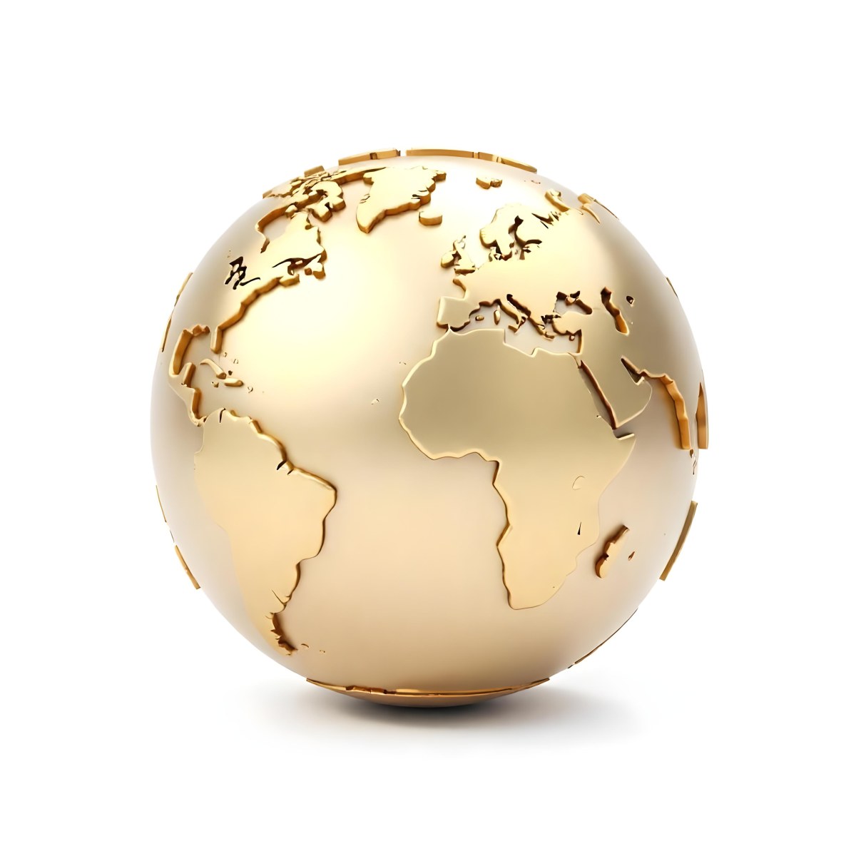 A Golden Globe With The Continents Carved On It The Globe Is Over A White Background 17 98c4