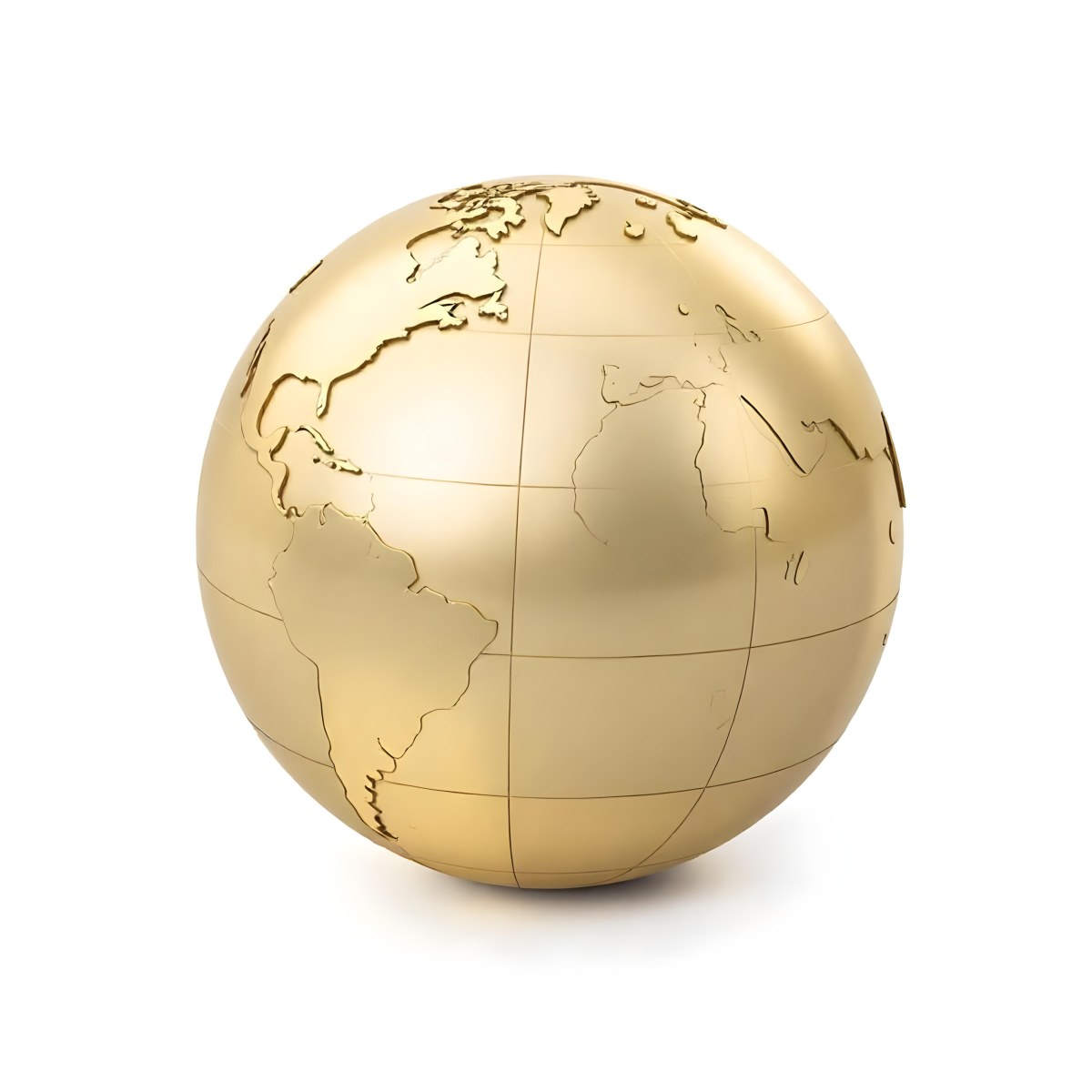 A Golden Globe With The Continents Carved On It The Globe Is Over A White Background 22 Fa18