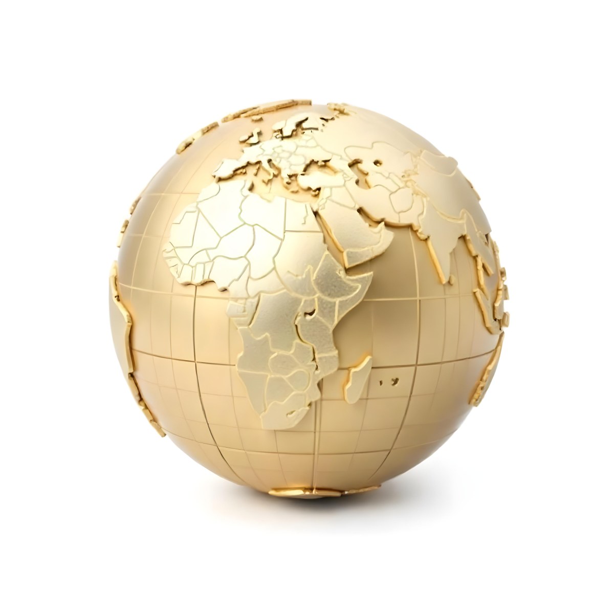 A Golden Globe With The Continents Carved On It The Globe Is Over A White Background 29 D669