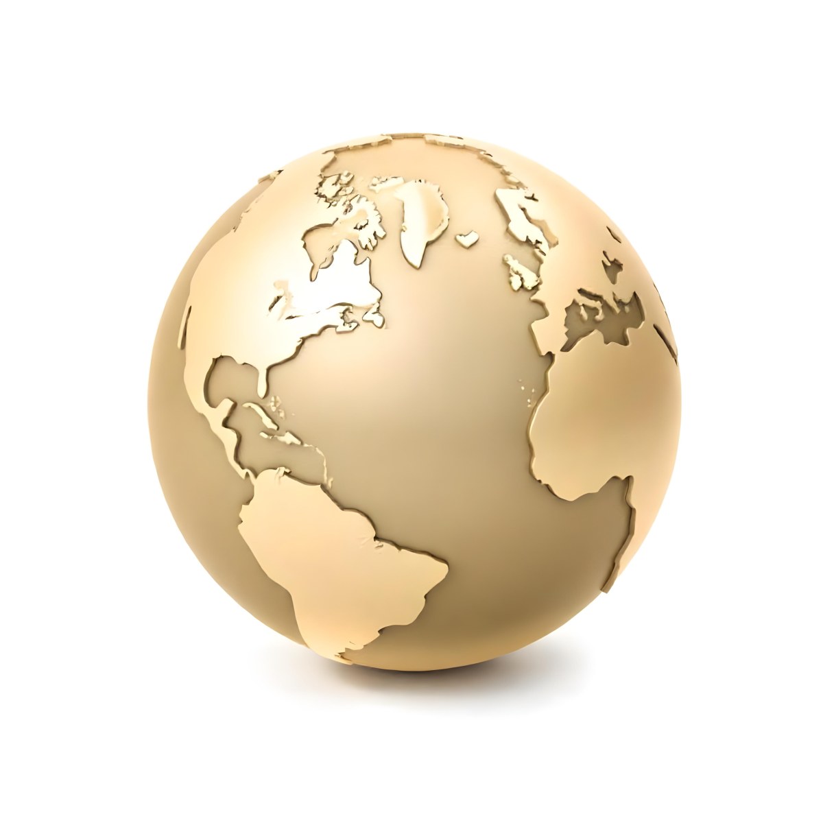 A Golden Globe With The Continents Carved On It The Globe Is Over A White Background 31 Ebea