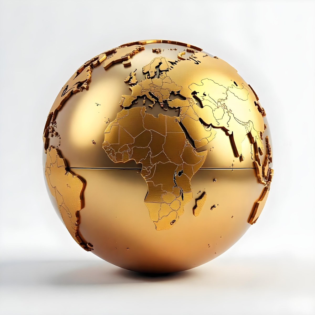 A Golden Globe With The Continents Carved On It The Globe Is Over A White Background 5 Da97