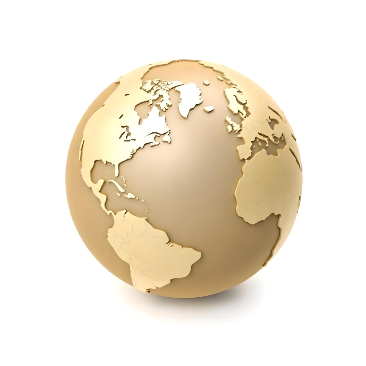 A Golden Globe With The Continents Carved On It The Globe Is Over A White Background 7 3b13