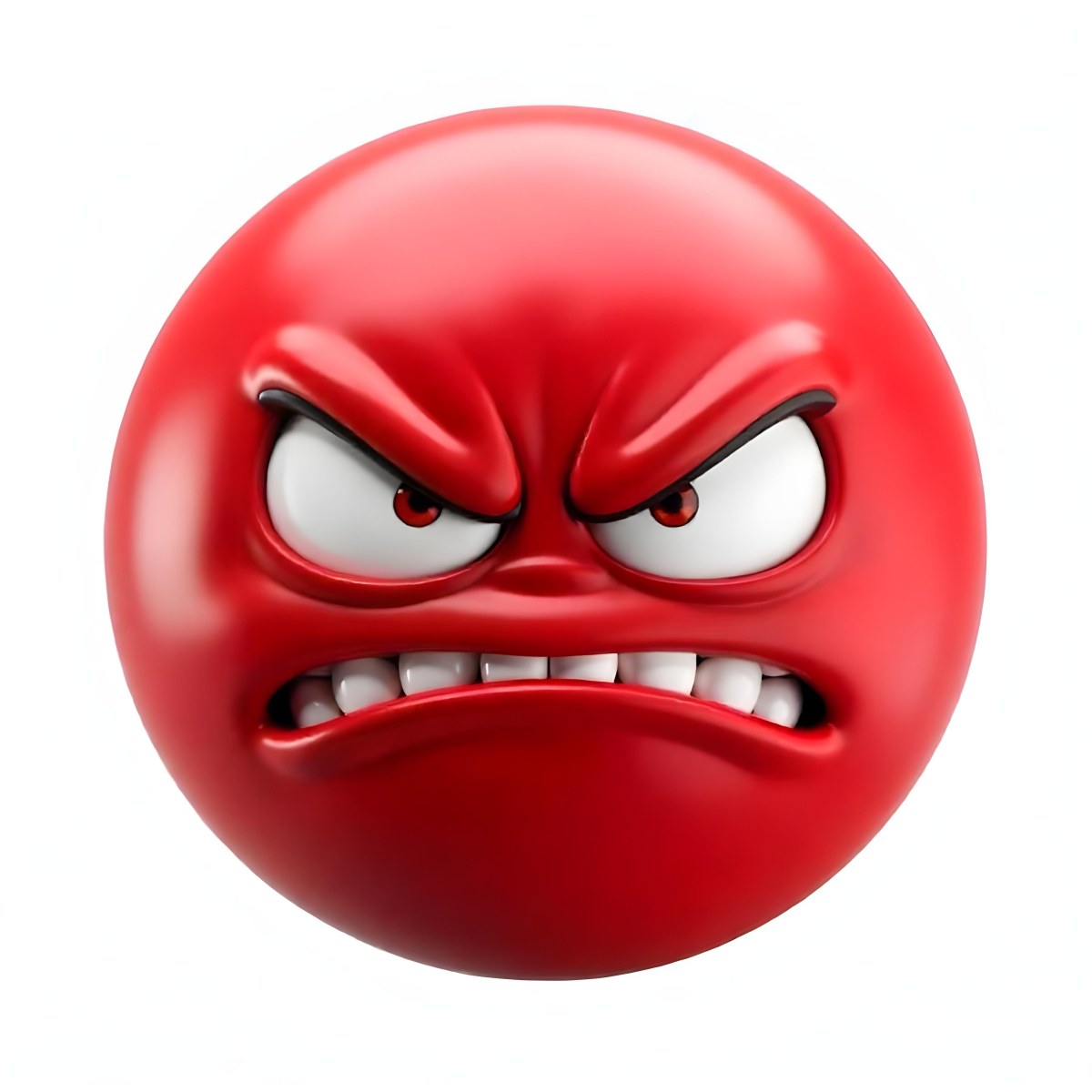 A Red Angry Emoji With White Teeth And Red Eyes On A Red Background 10 4663