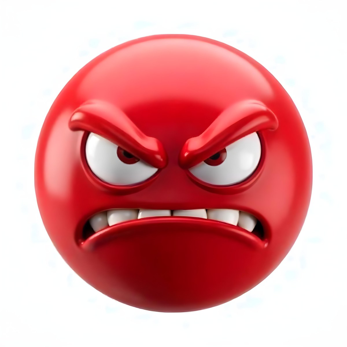 A Red Angry Emoji With White Teeth And Red Eyes On A Red Background 11 Bbe3