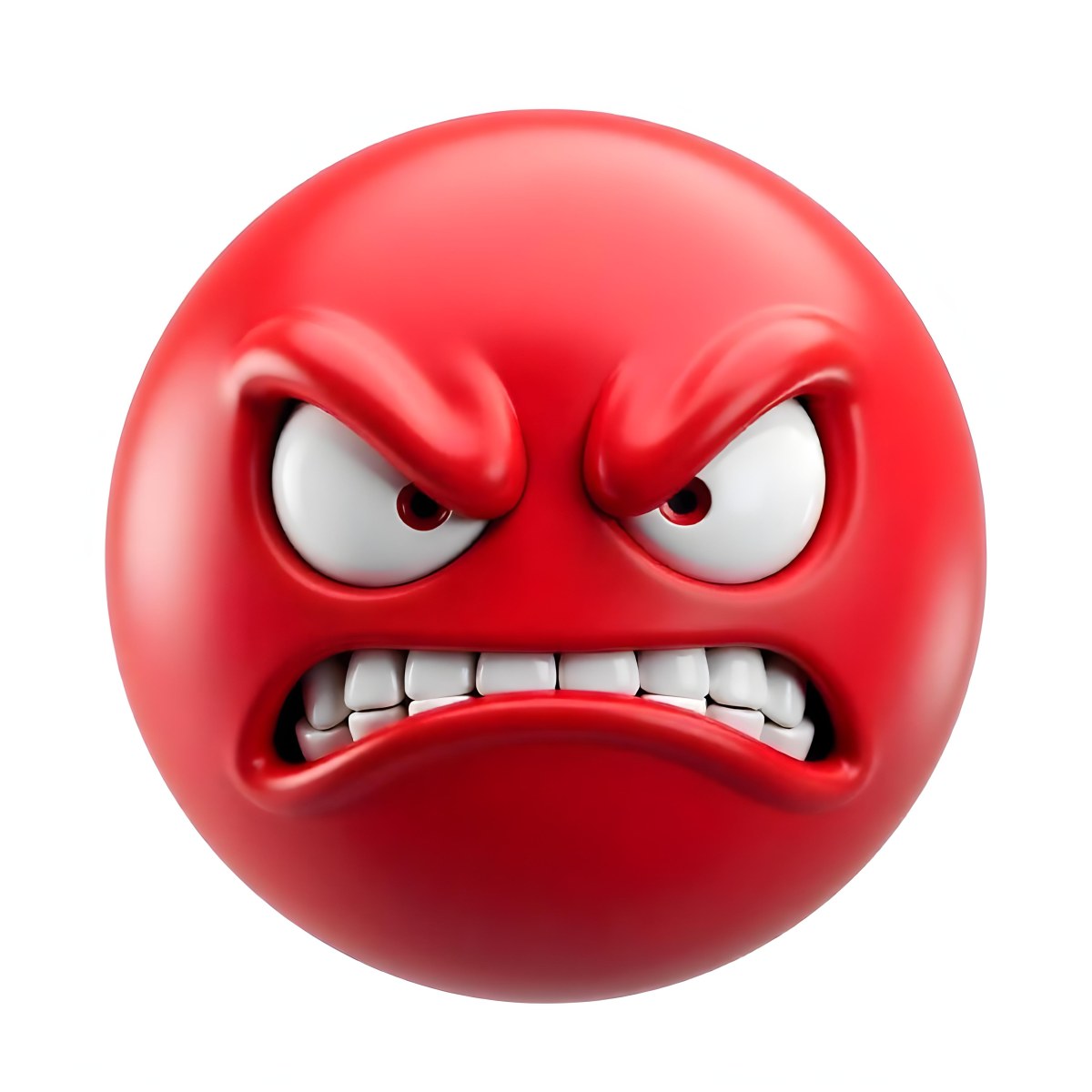 A Red Angry Emoji With White Teeth And Red Eyes On A Red Background 16 1d2b