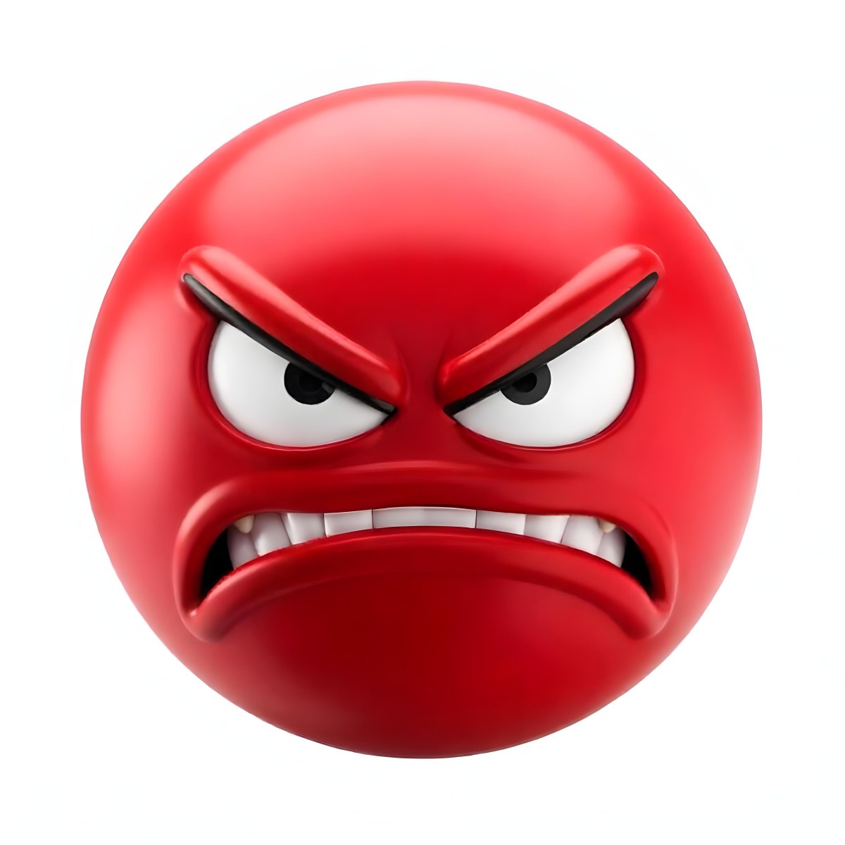 A Red Angry Emoji With White Teeth And Red Eyes On A Red Background 17 Ddd1