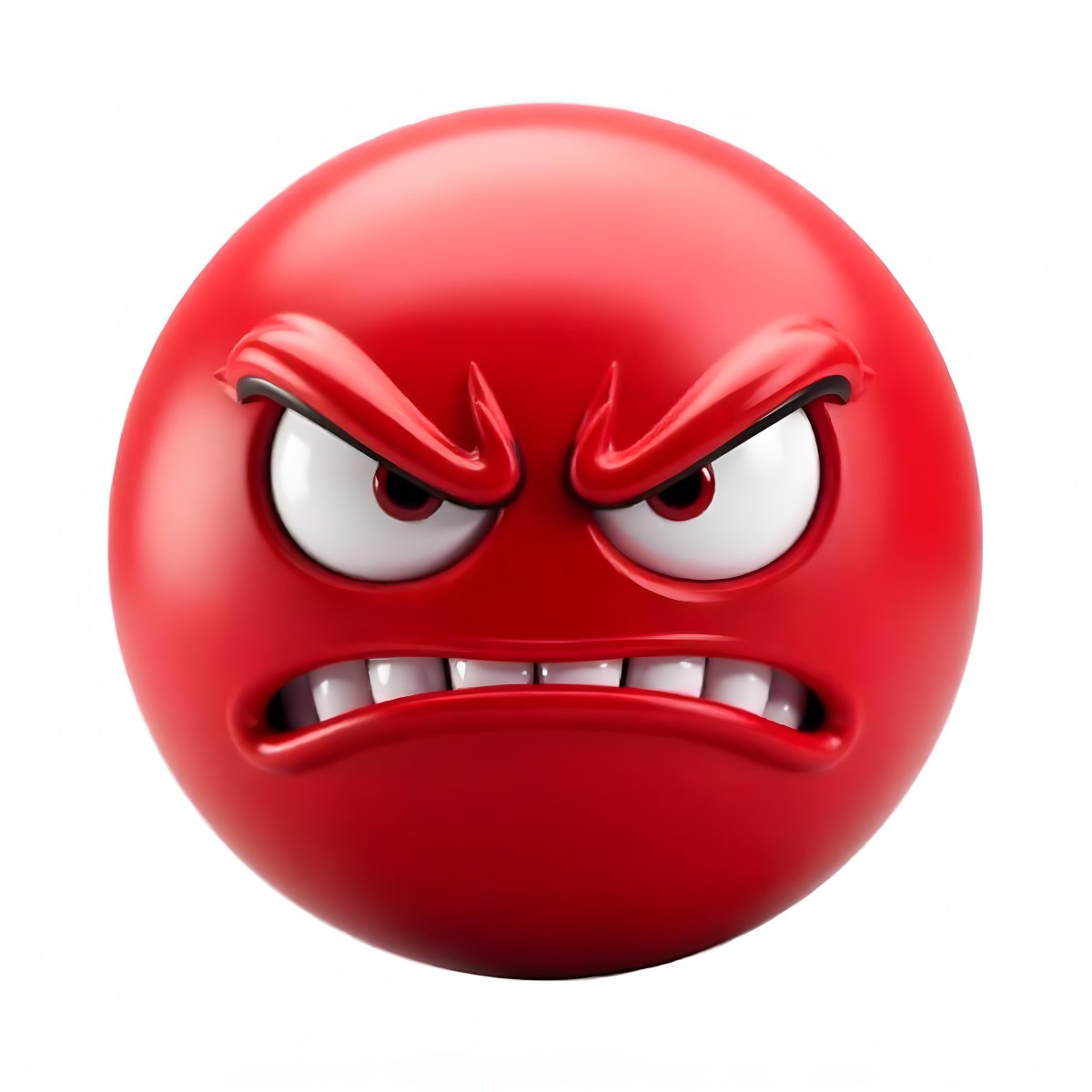 A Red Angry Emoji With White Teeth And Red Eyes On A Red Background 7 7543