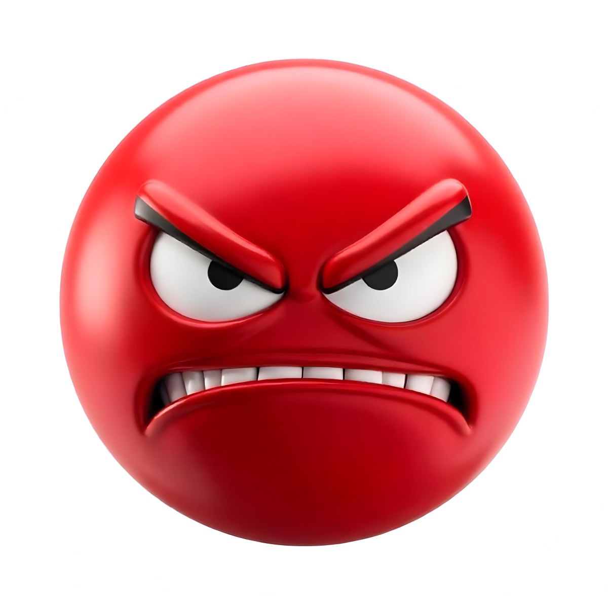 A Red Angry Emoji With White Teeth And Red Eyes On A Red Background 9 A0e6