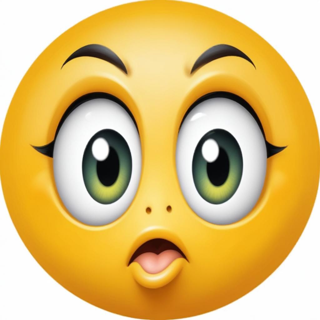 Digital Painting A Yellow Emoji With Big Yellow Eyes A Small Open Mouth And Raised Eyebrows Expressing A Sense Of Concern On A White Background Bold And Slim Lines Brush Strokes 13 10fe