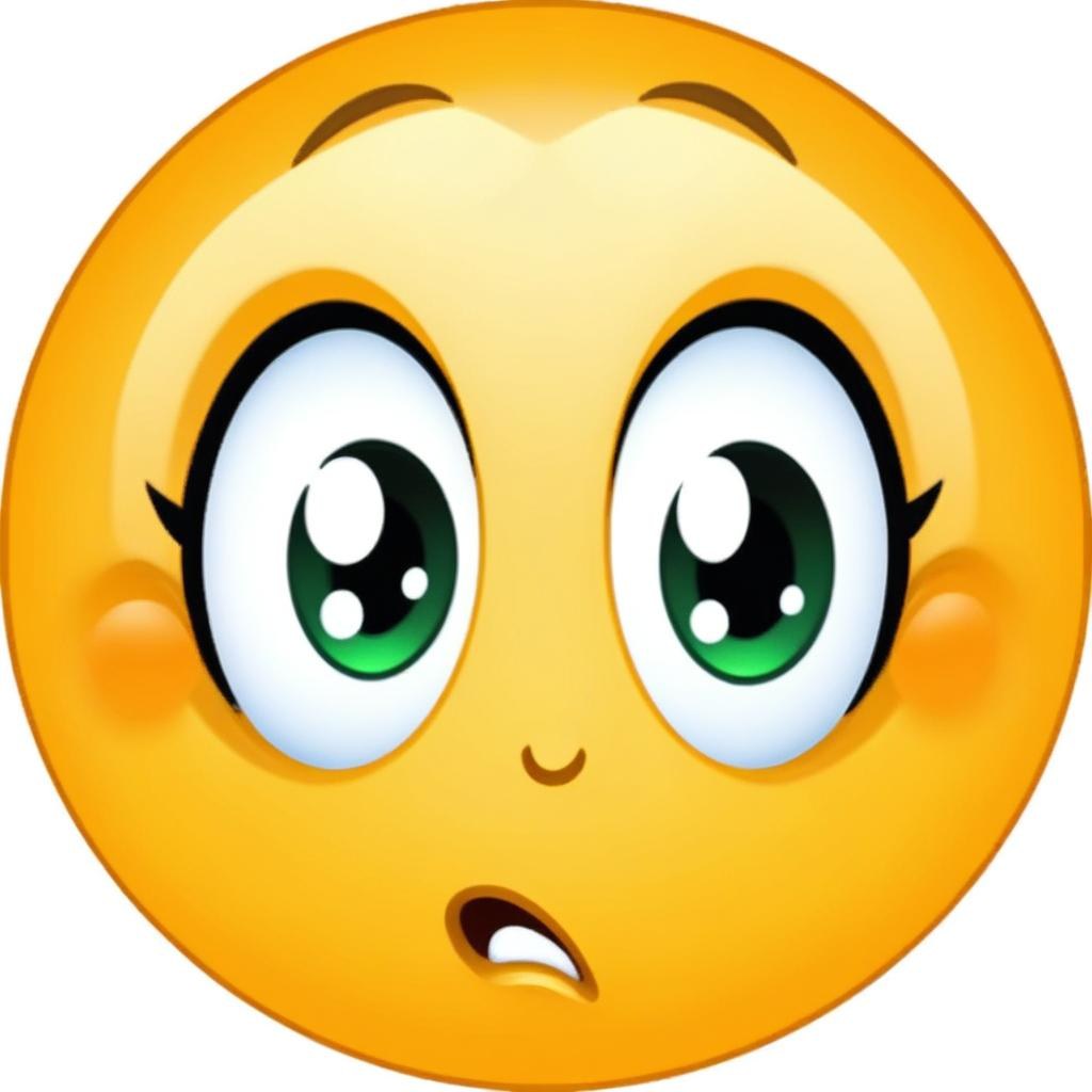 Digital Painting A Yellow Emoji With Big Yellow Eyes A Small Open Mouth And Raised Eyebrows Expressing A Sense Of Concern On A White Background Bold And Slim Lines Brush Strokes 14 9704