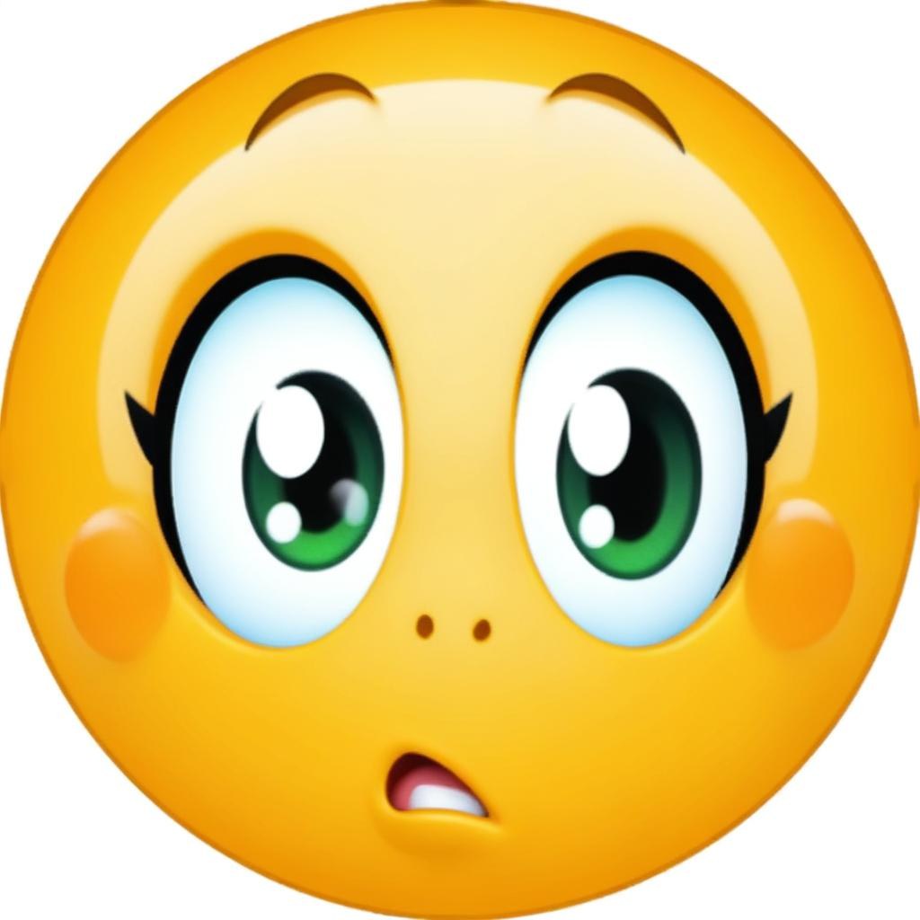 Digital Painting A Yellow Emoji With Big Yellow Eyes A Small Open Mouth And Raised Eyebrows Expressing A Sense Of Concern On A White Background Bold And Slim Lines Brush Strokes 15 B7ce
