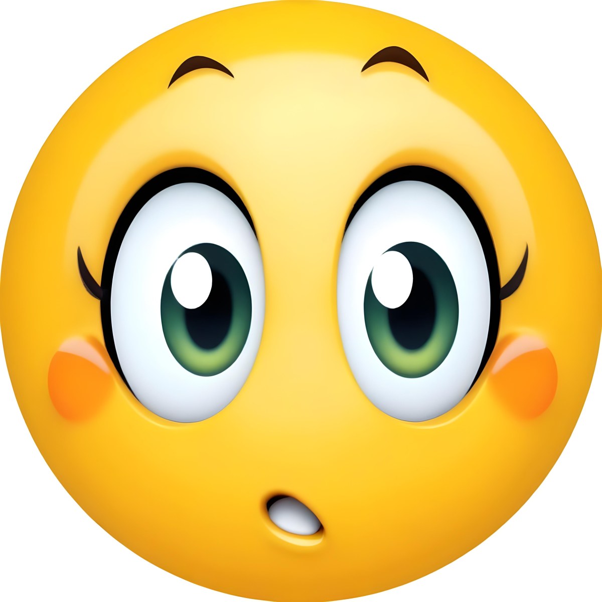 Digital Painting A Yellow Emoji With Big Yellow Eyes A Small Open Mouth And Raised Eyebrows Expressing A Sense Of Concern On A White Background Bold And Slim Lines Brush Strokes 17 8ae1