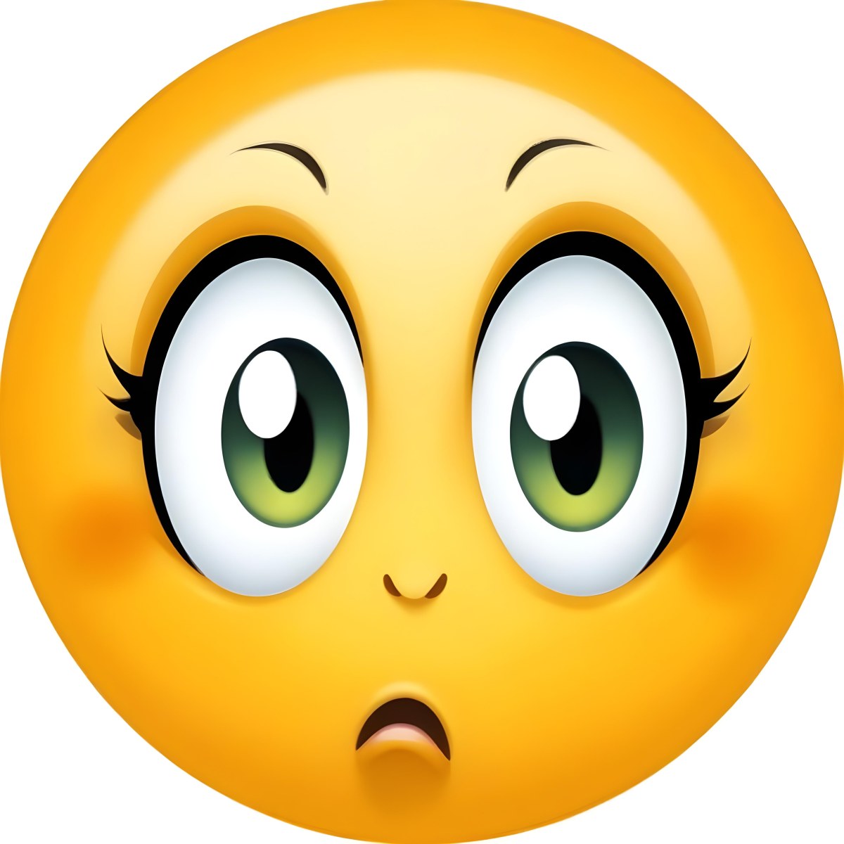 Digital Painting A Yellow Emoji With Big Yellow Eyes A Small Open Mouth And Raised Eyebrows Expressing A Sense Of Concern On A White Background Bold And Slim Lines Brush Strokes 3 67c0