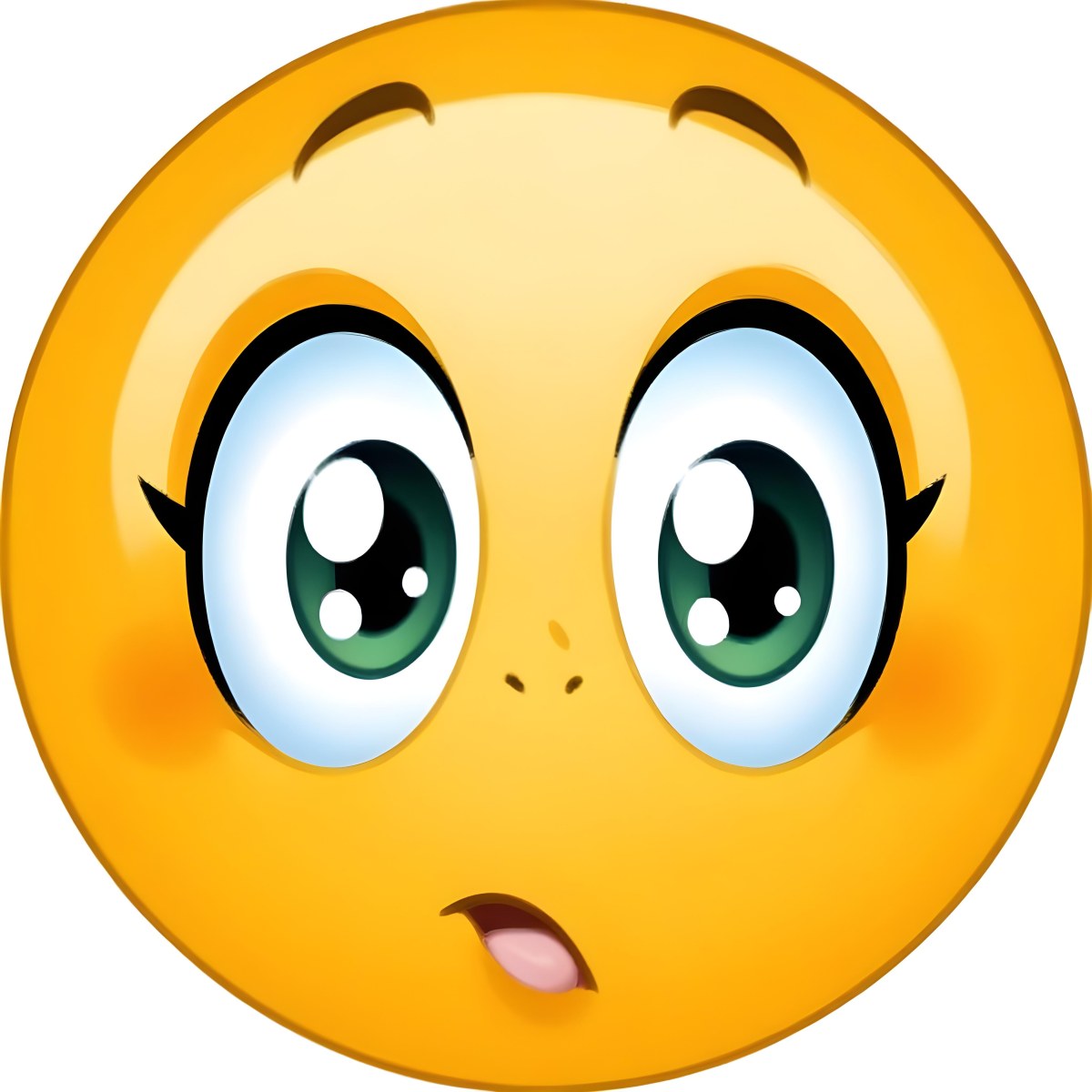 Digital Painting A Yellow Emoji With Big Yellow Eyes A Small Open Mouth And Raised Eyebrows Expressing A Sense Of Concern On A White Background Bold And Slim Lines Brush Strokes 4 D53d