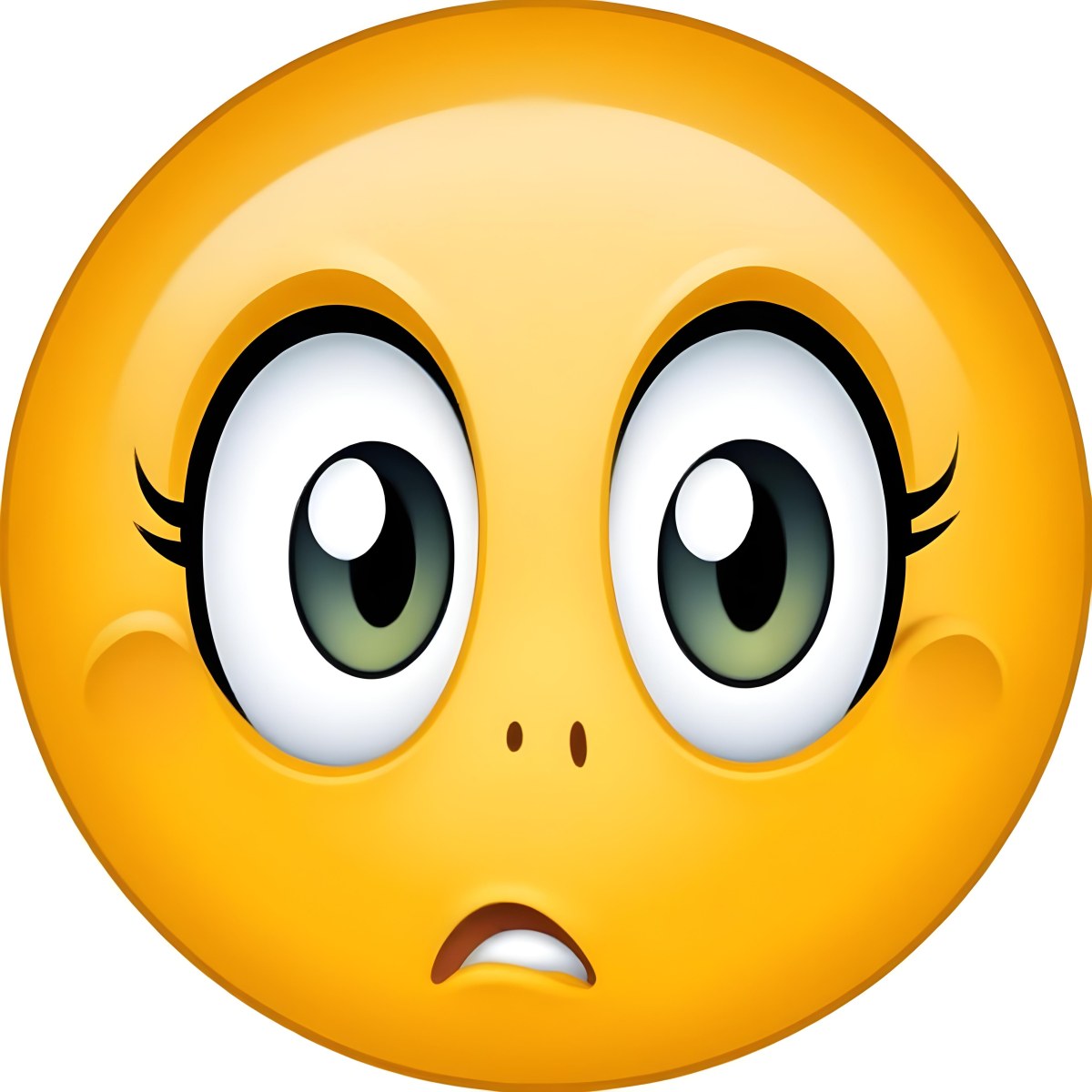 Digital Painting A Yellow Emoji With Big Yellow Eyes A Small Open Mouth And Raised Eyebrows Expressing A Sense Of Concern On A White Background Bold And Slim Lines Brush Strokes 8 Ba1f