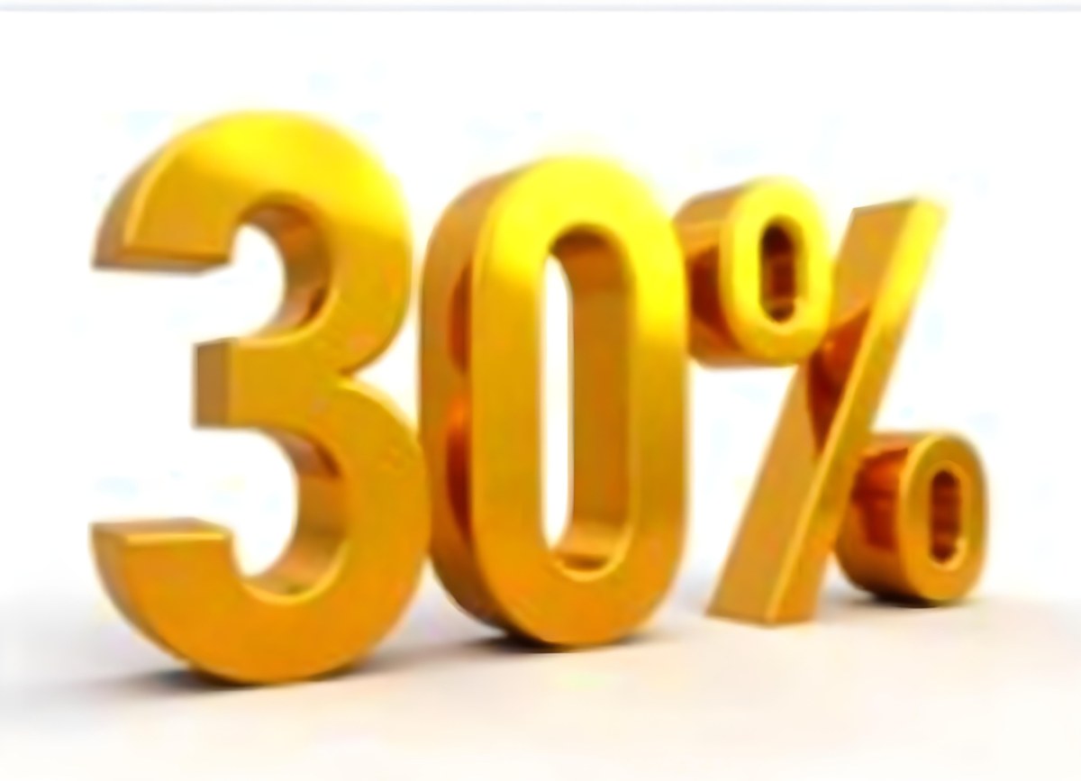 Golden Thirty Percent Symbol On A White Background Shiny Discount Sale Promotion Offer Marketing Advertising Business Finance Shopping Retail 8 60e9