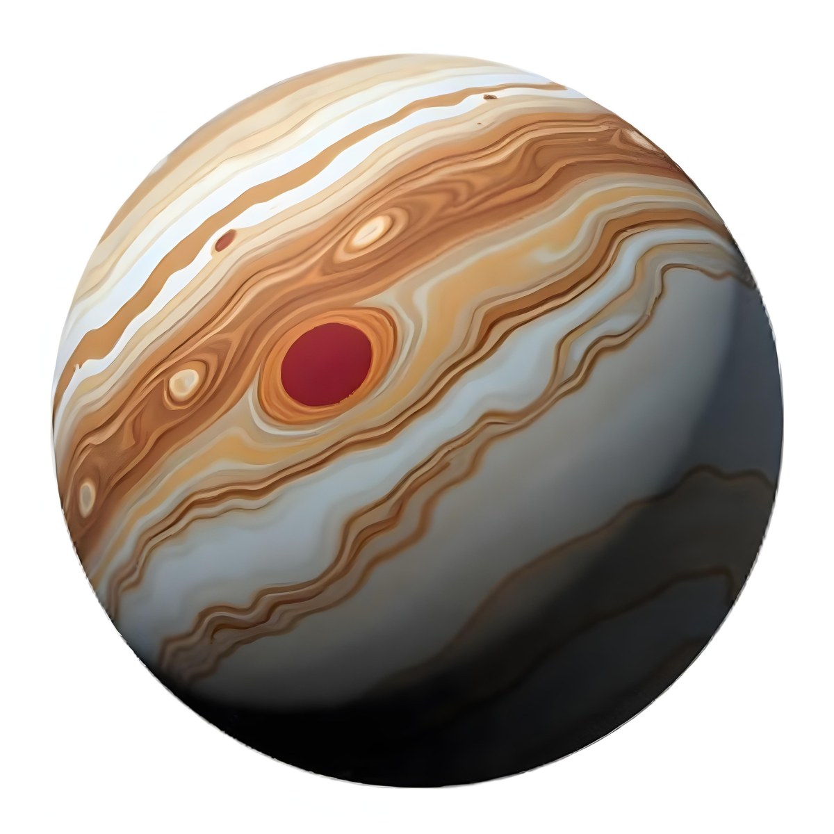 The Planet Jupiter With Its Distinctive Bands Of Color And Swirling Patterns The Great Red Spot Is Visible Isolated On White Background 19 8b47