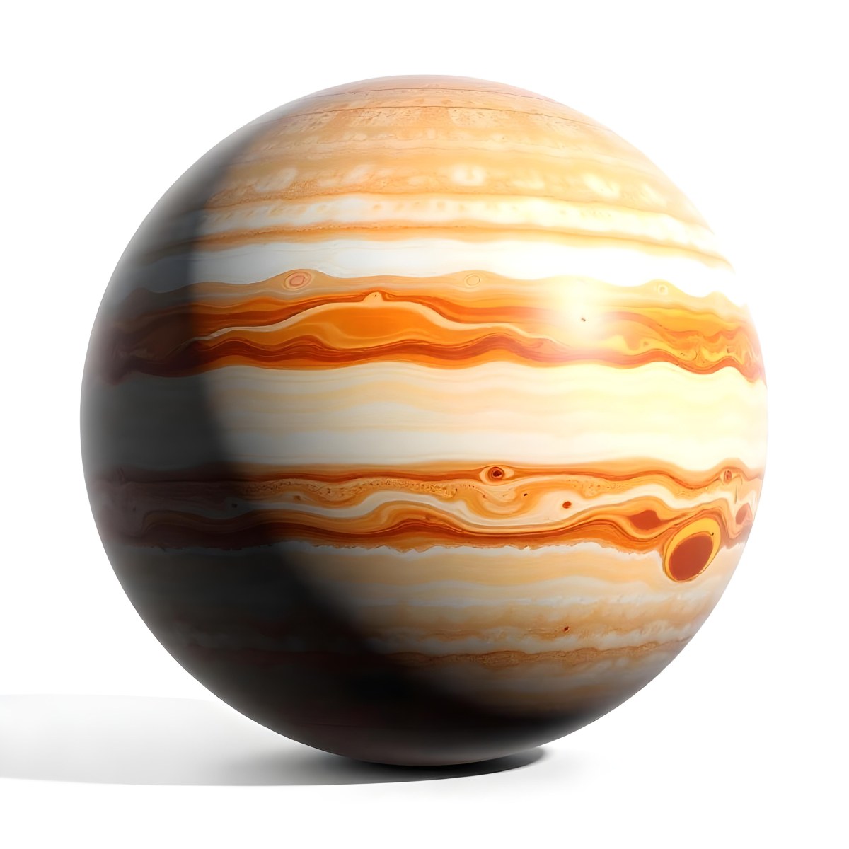 The Planet Jupiter With Its Distinctive Bands Of Color And Swirling Patterns The Great Red Spot Is Visible Isolated On White Background 6 2829