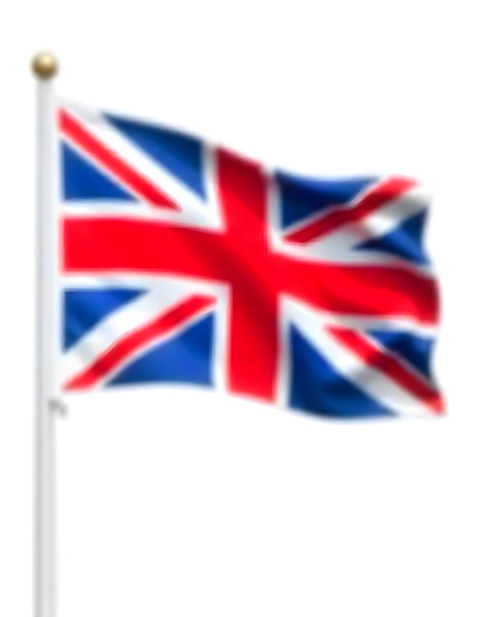 United Kingdom Flag Waving In The Wind White Background 7 6eb1