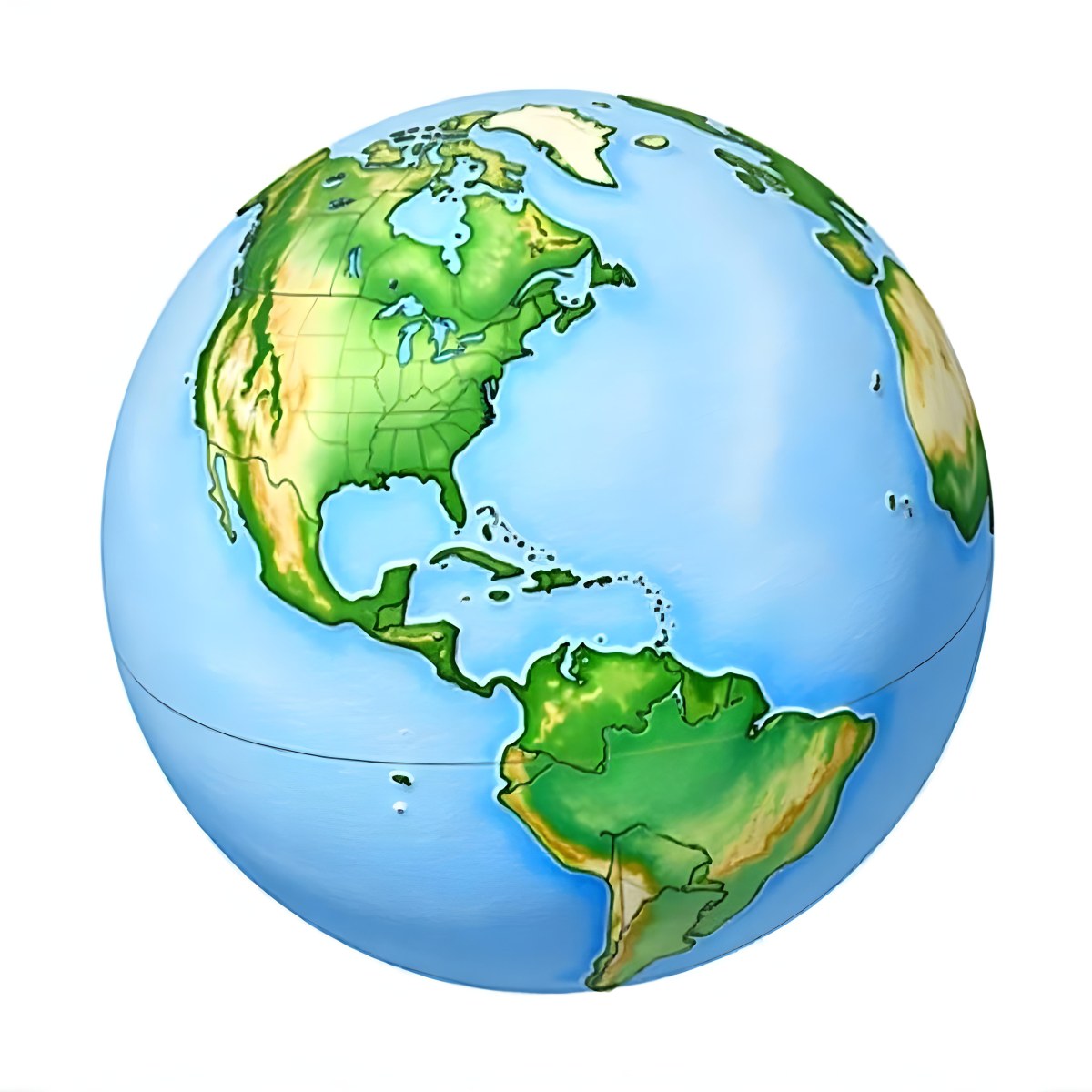 Watercolor Painting Of Planet Earth With Blue Continents And Green Oceans The Americas Are In The Center Isolated On White Background 6 E6da