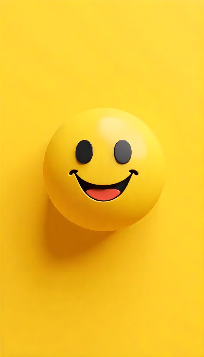 Yellow Smiley Face With Black Eyes And Mouth On A Black Background 11 7bf7