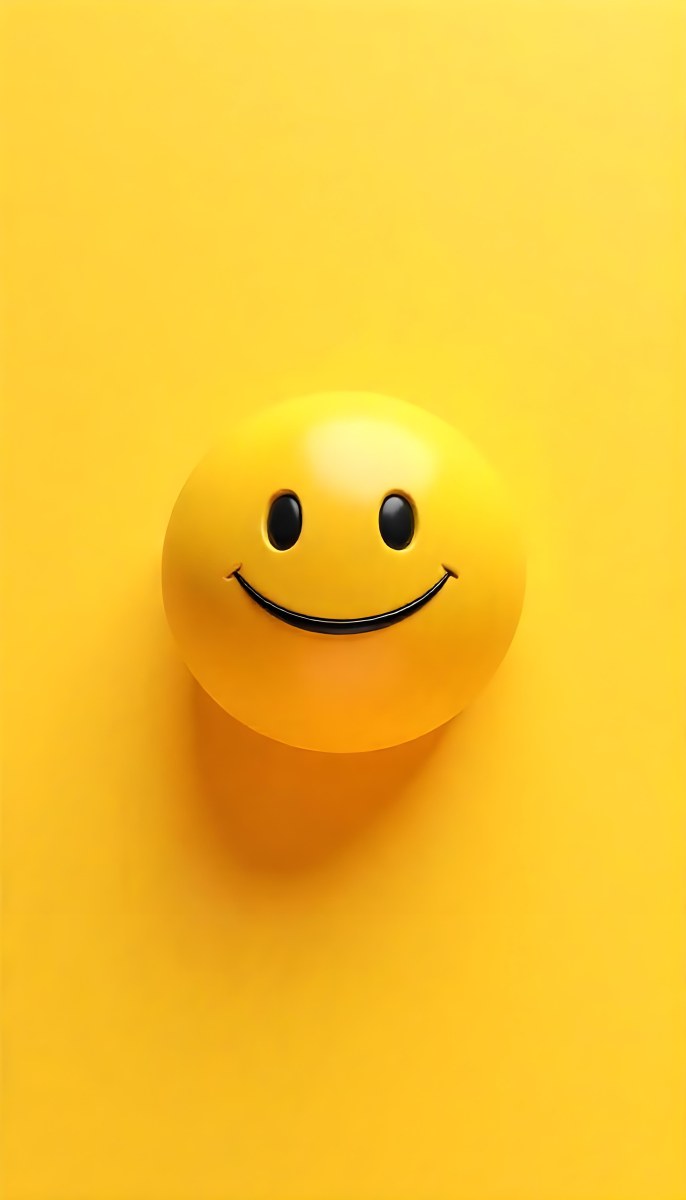 Yellow Smiley Face With Black Eyes And Mouth On A Black Background 5 D2bd