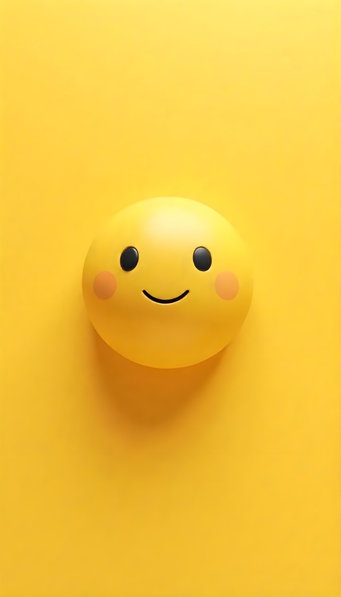 Yellow Smiley Face With Black Eyes And Mouth On A Black Background 6 1698