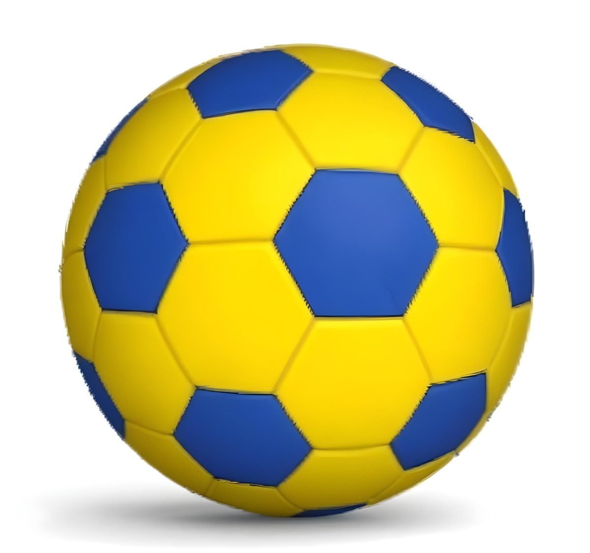 3d Model A Soccer Ball With Yellow And Blue Hexagons In A Yellow Background Figure Octane Render Volumetric Highly Detailed Videogame Aesthetic 13 85cb