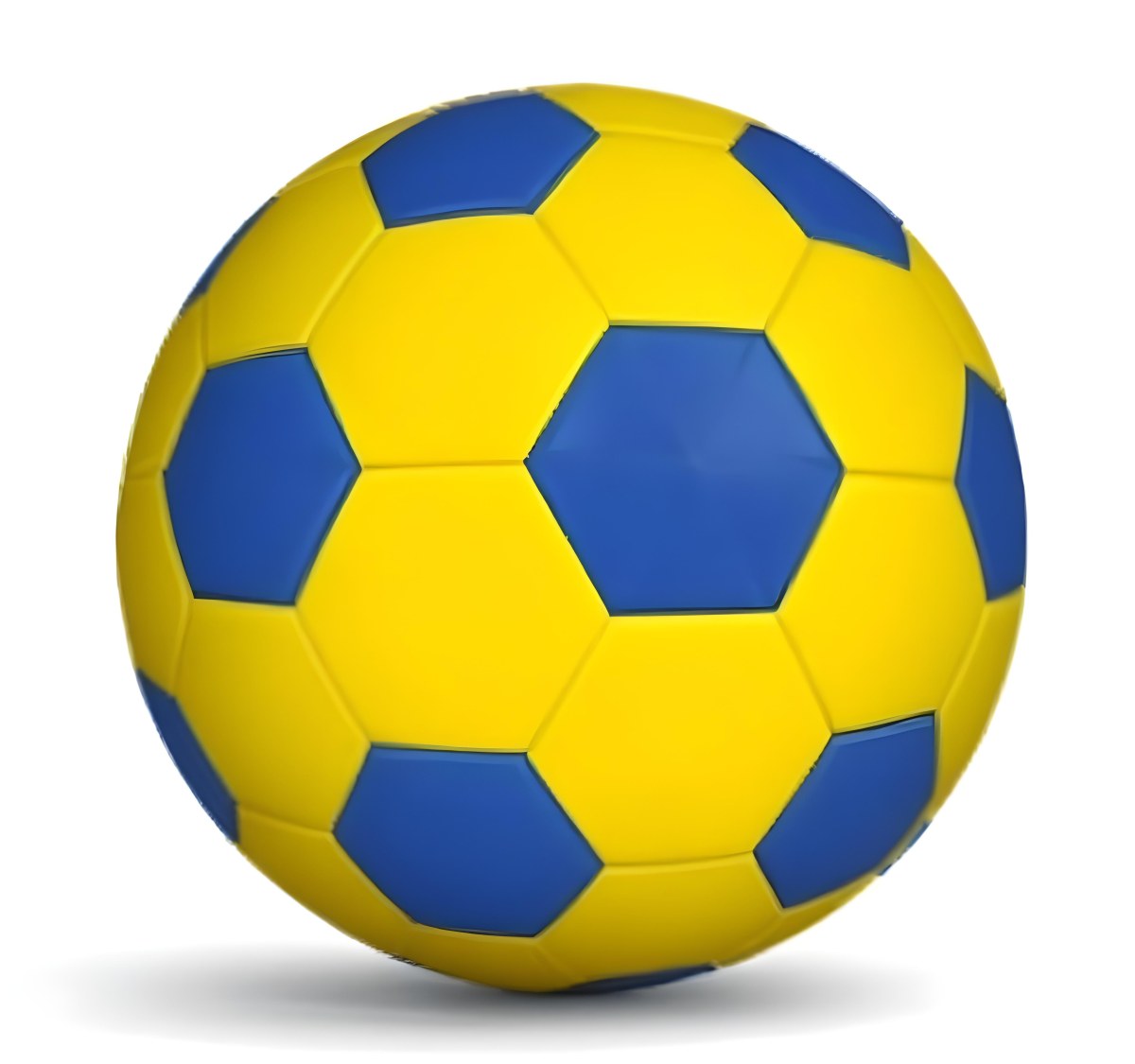 3d Model A Soccer Ball With Yellow And Blue Hexagons In A Yellow Background Figure Octane Render Volumetric Highly Detailed Videogame Aesthetic 3 981c