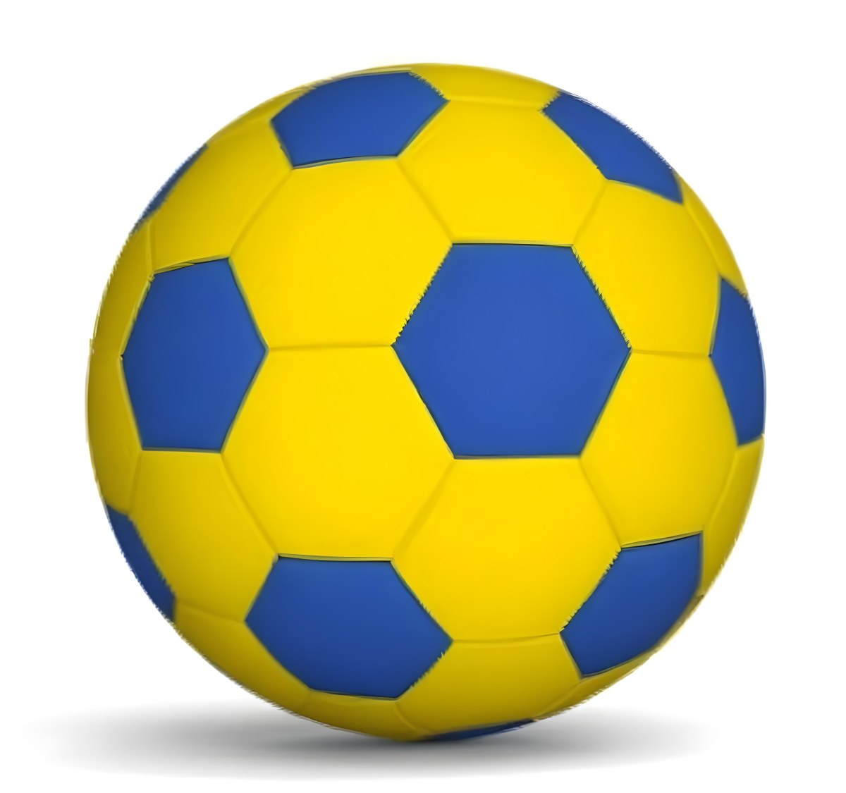 3d Model A Soccer Ball With Yellow And Blue Hexagons In A Yellow Background Figure Octane Render Volumetric Highly Detailed Videogame Aesthetic 9 F390