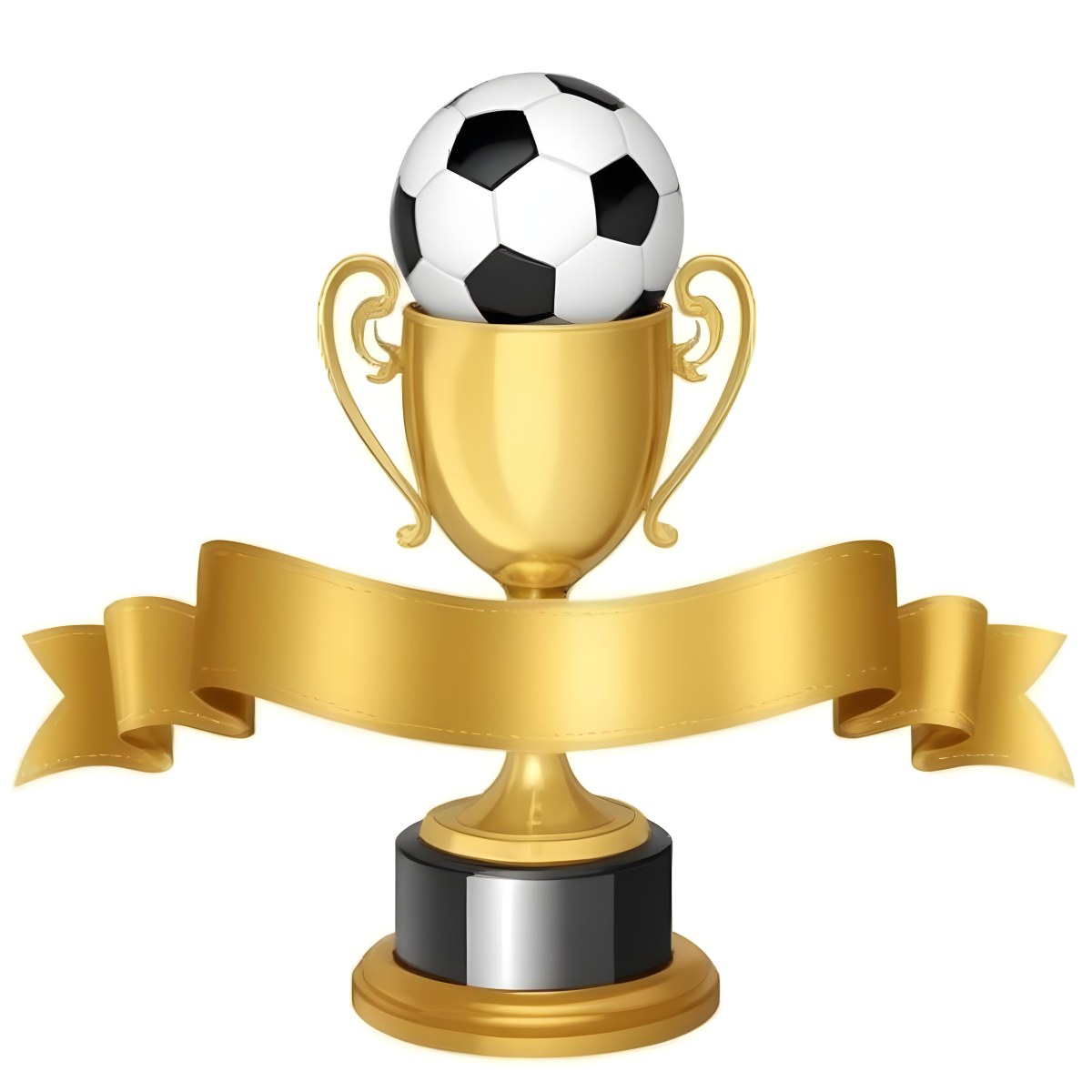 Minimal Soft Studio Light Photography A Golden Trophy With A Soccer Ball On Top And A White Ribbon Around It The Trophy Has A Golden Base Black Background High Detail Solid Bold Color Background 41 55fe